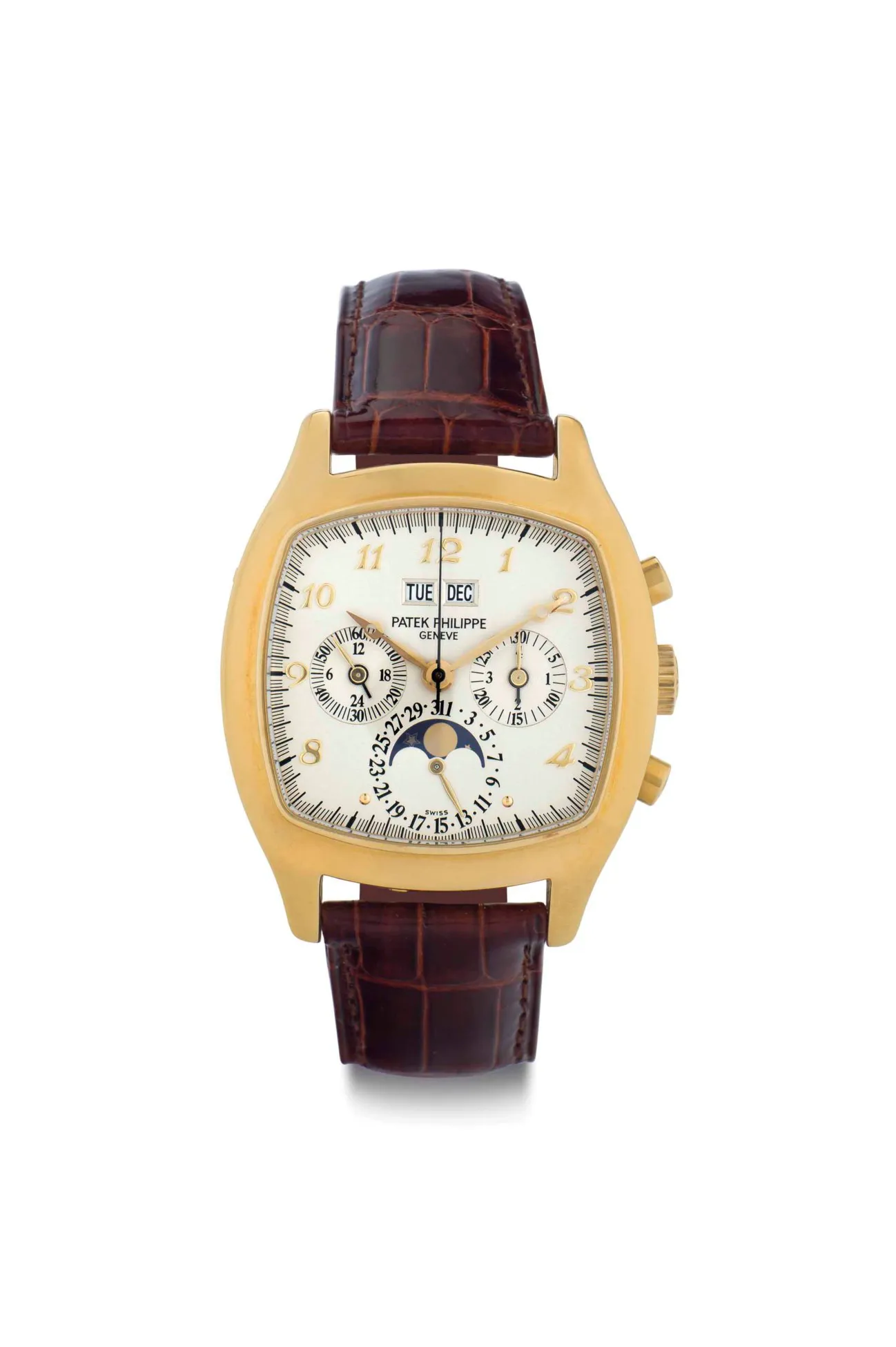 Patek Philippe Perpetual Calendar Chronograph 5020 37mm Yellow gold Silver