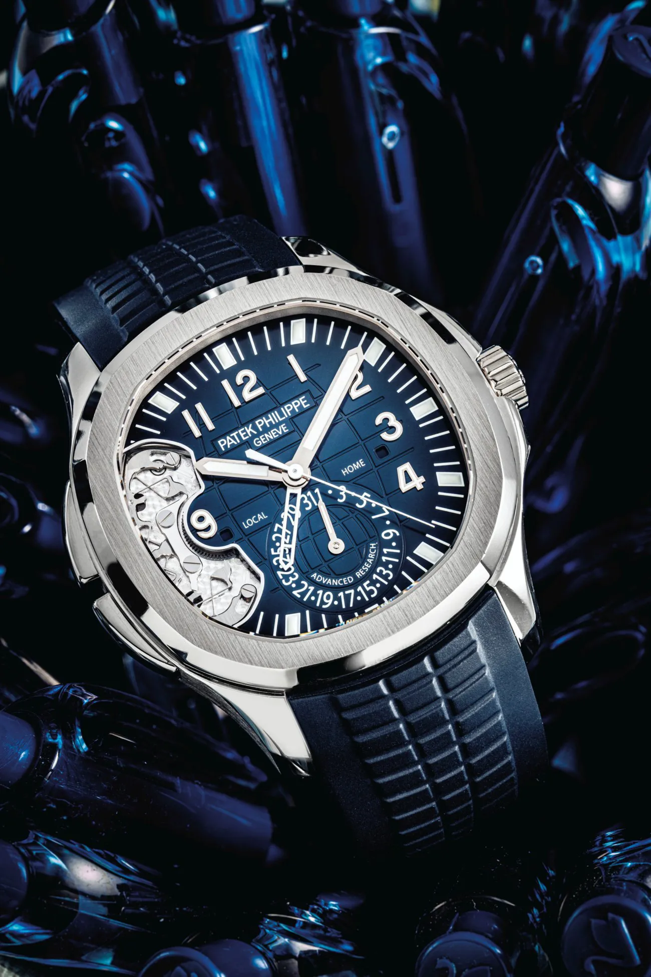 Patek Philippe Travel Time 40mm White gold Semi-skeletonized