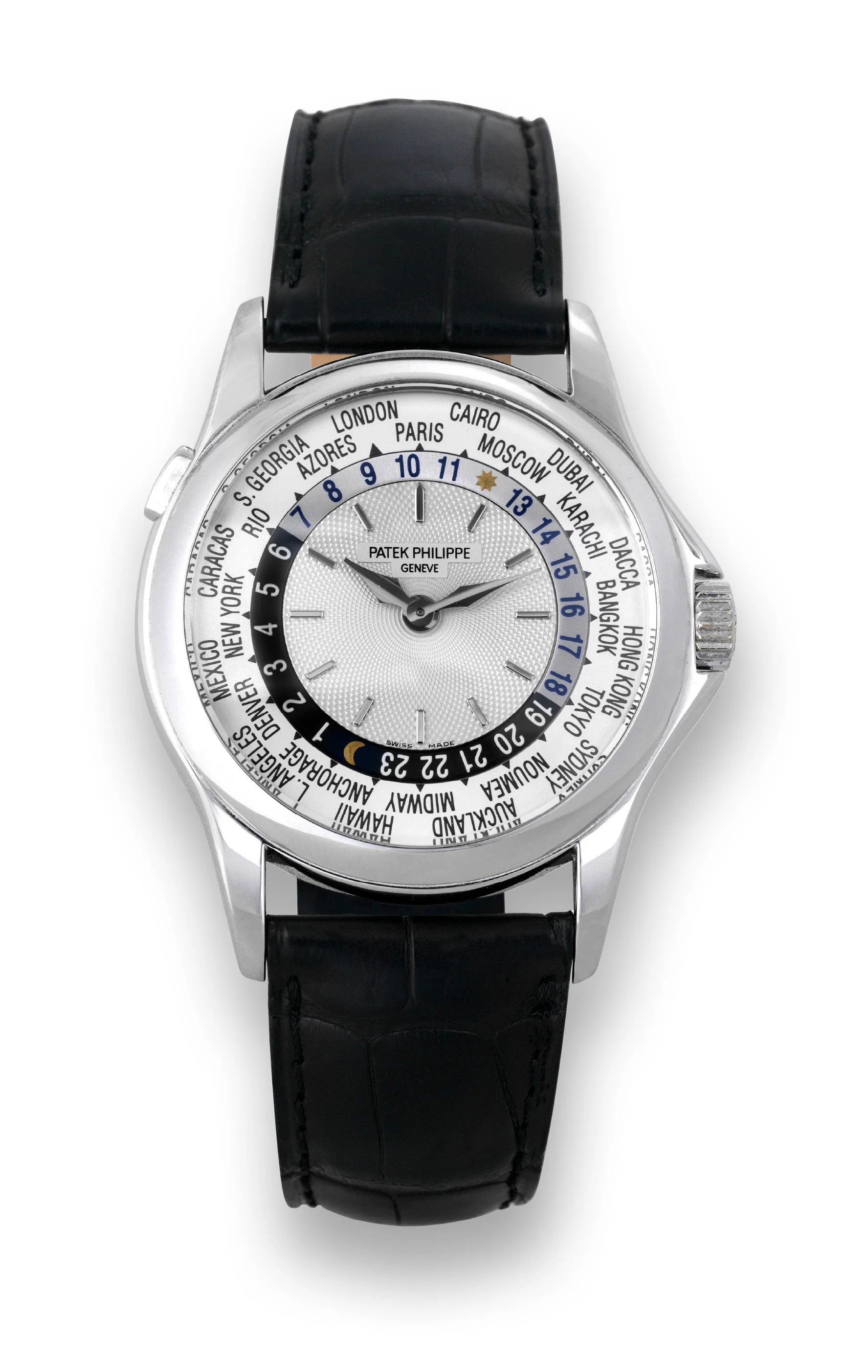 Patek Philippe World Time 5110G 37mm White gold Silver