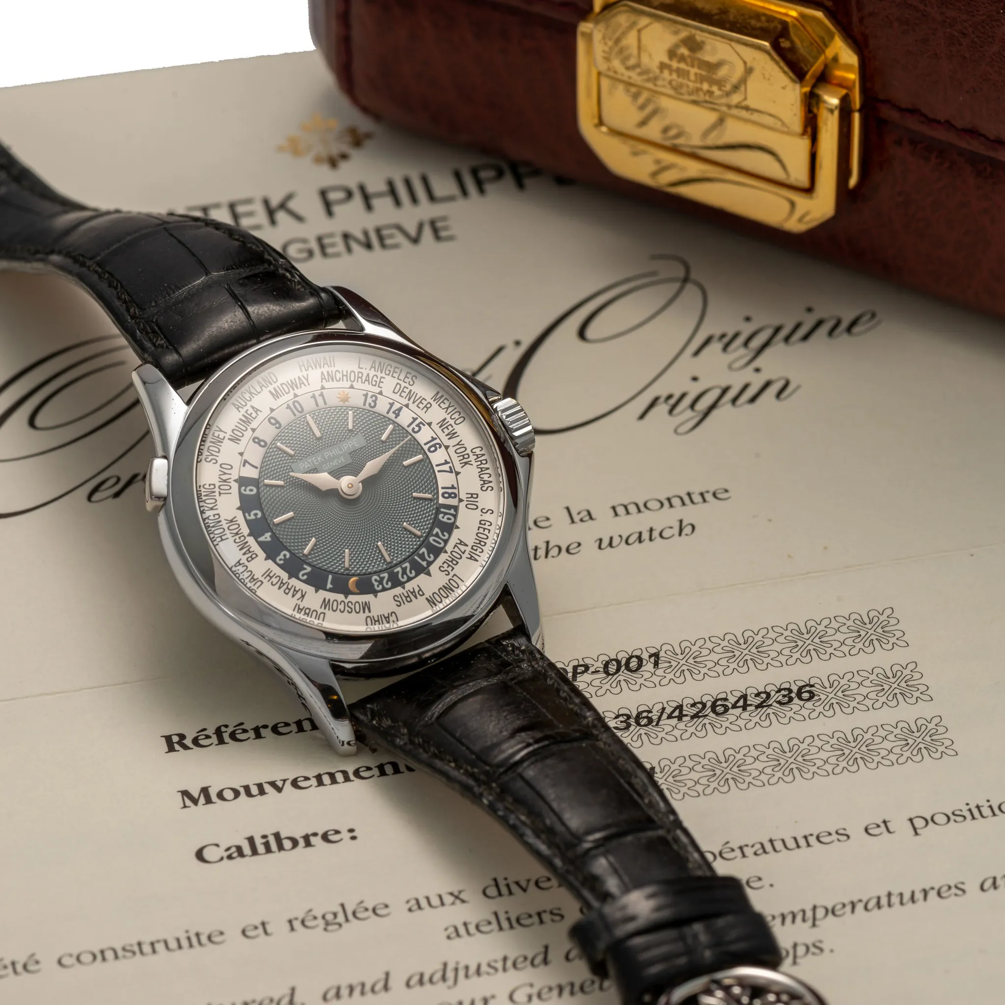 Patek Philippe World Time 5110P 37mm Platinum Silver