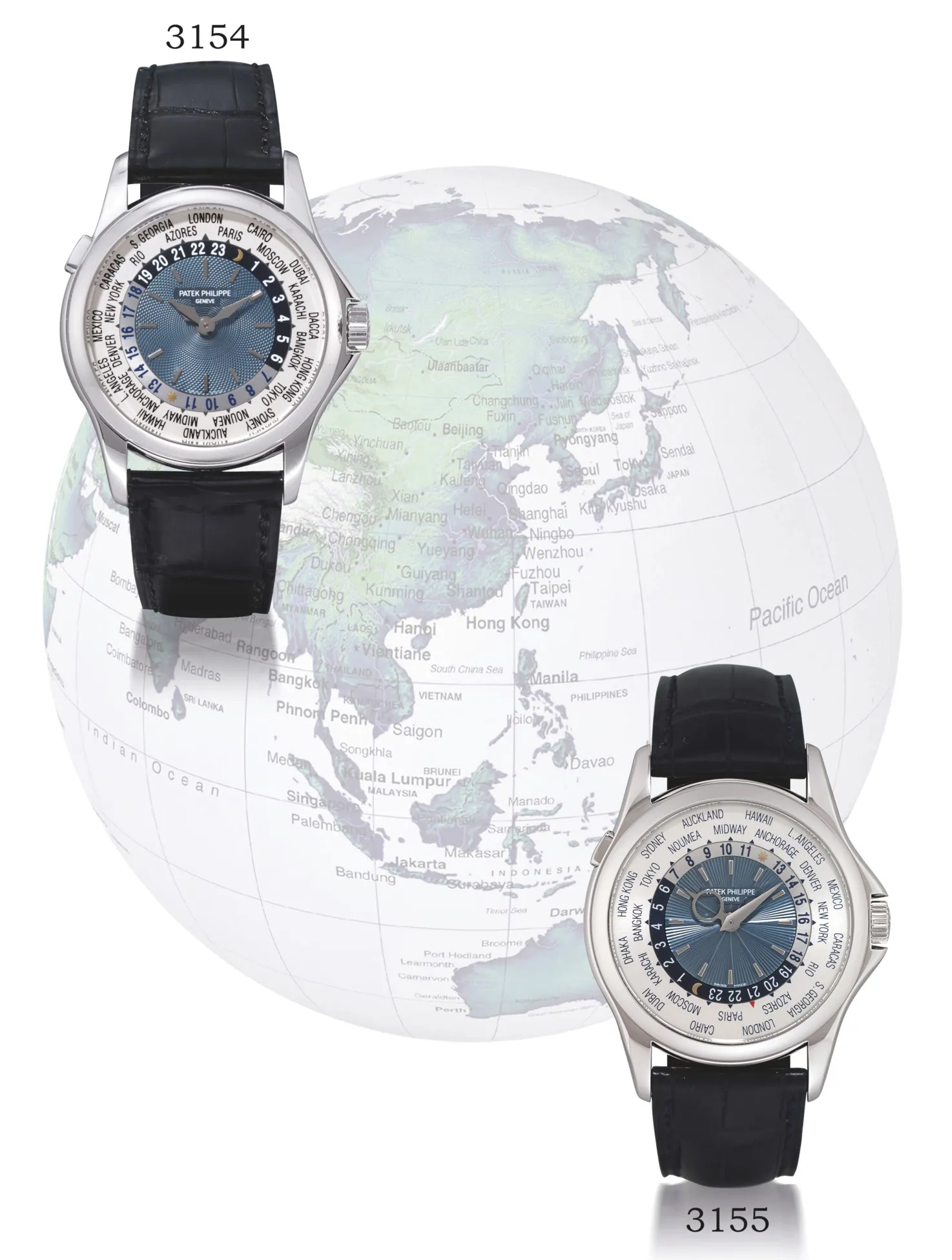 Patek Philippe World Time 5130P 39mm Platinum Blue