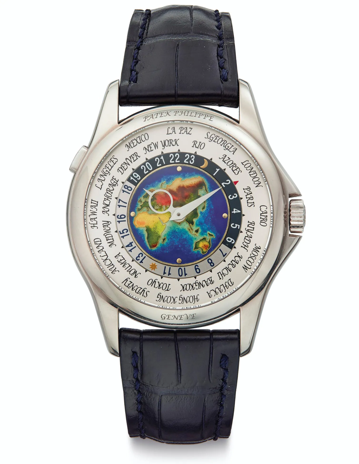 Patek Philippe World Time 5131G 39.5mm White gold Enamel