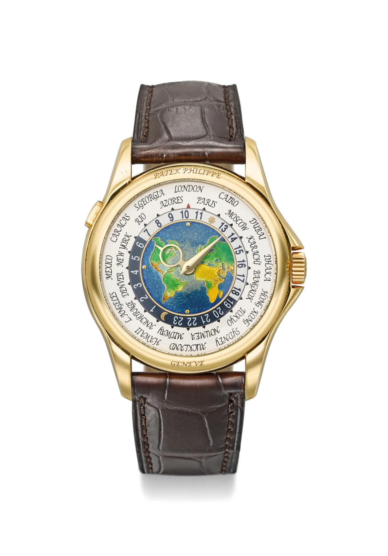 Patek Philippe World Time 5131J 39.5mm Yellow gold Enamel