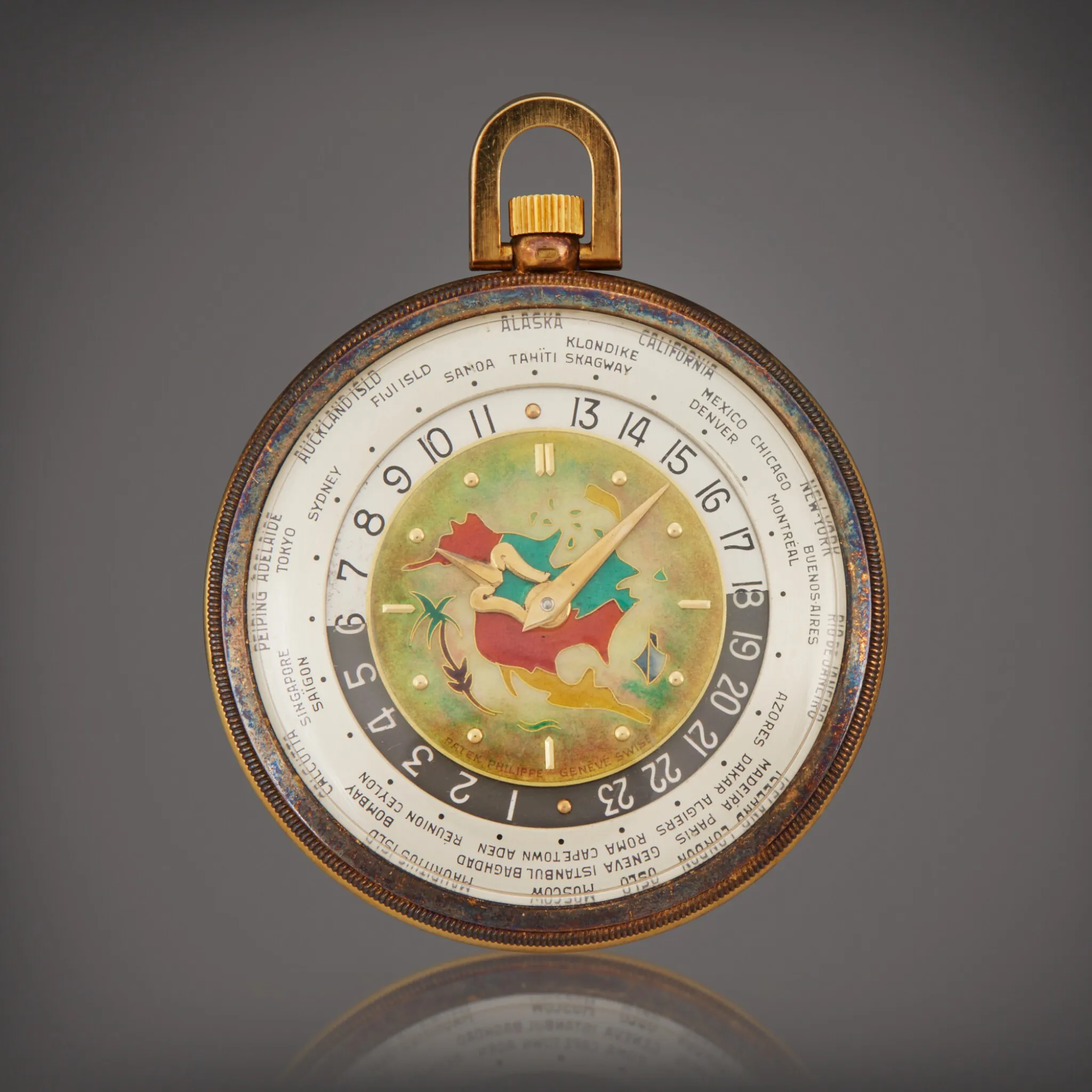 Patek Philippe World Time 605 44mm Yellow gold Enamel 1