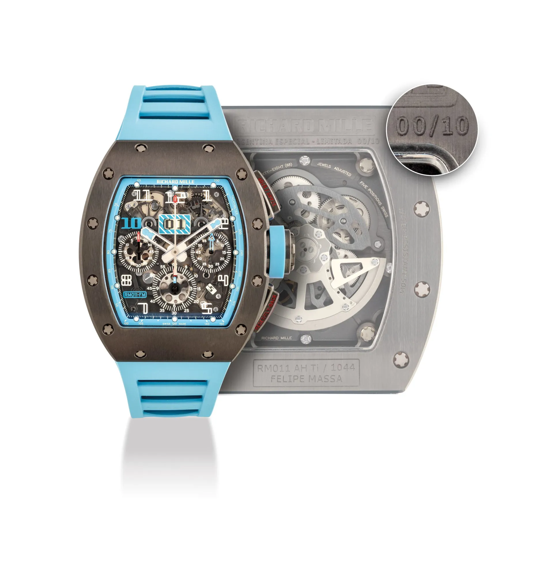 Richard Mille RM011 Felipe Massa RM011 AH TI 41.5mm Carbon fiber Skeletonised