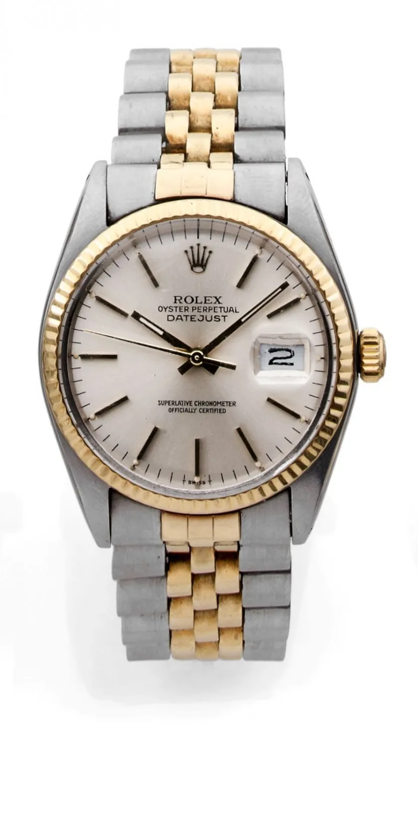 Rolex Datejust 36 16013 36mm Yellow gold and stainless steel Silver