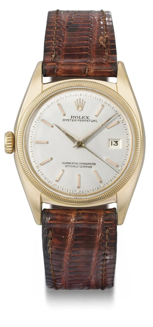 Rolex Oyster Perpetual 6075 36mm Rose gold Silver