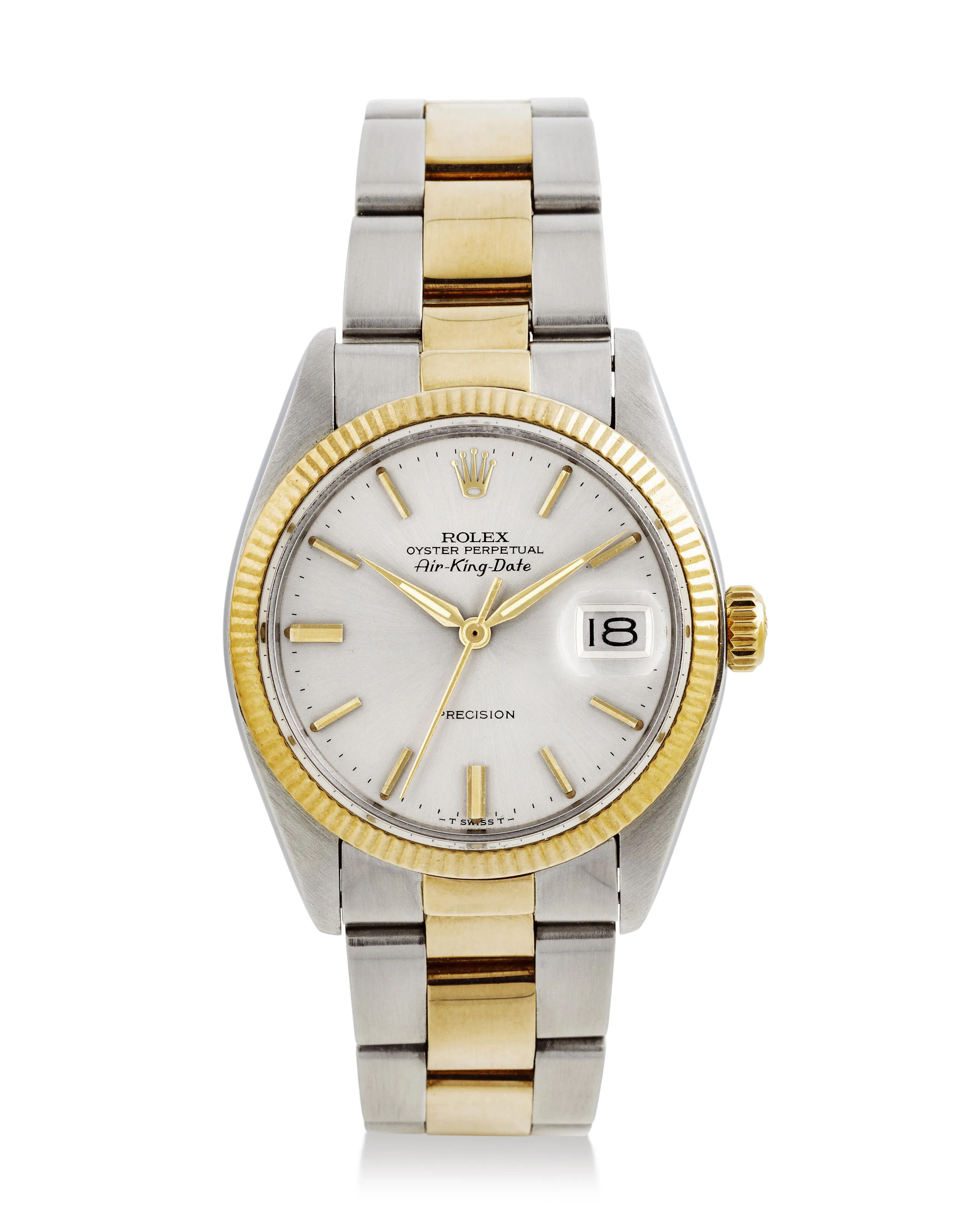 Rolex Air King 5701 34mm Yellow gold and Stainless steel Silvered