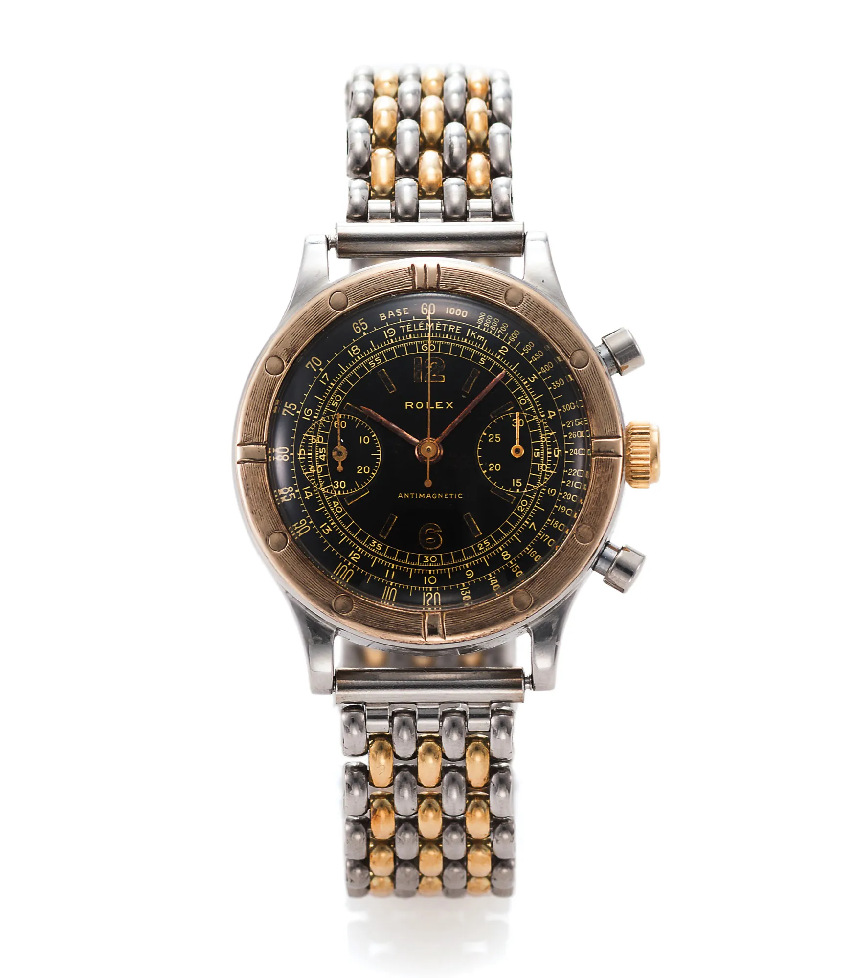 Rolex Chronograph 3668 35mm Yellow gold and Stainless steel Black