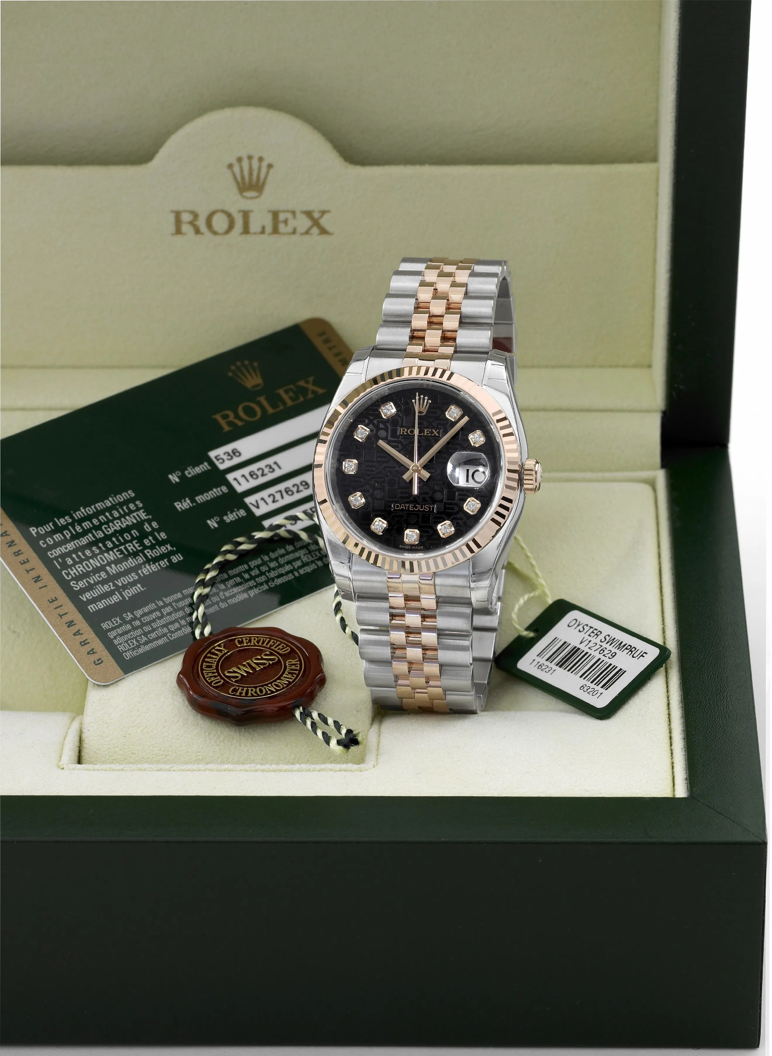 Rolex Datejust 36 116231 36mm Yellow gold and Stainless steel Black