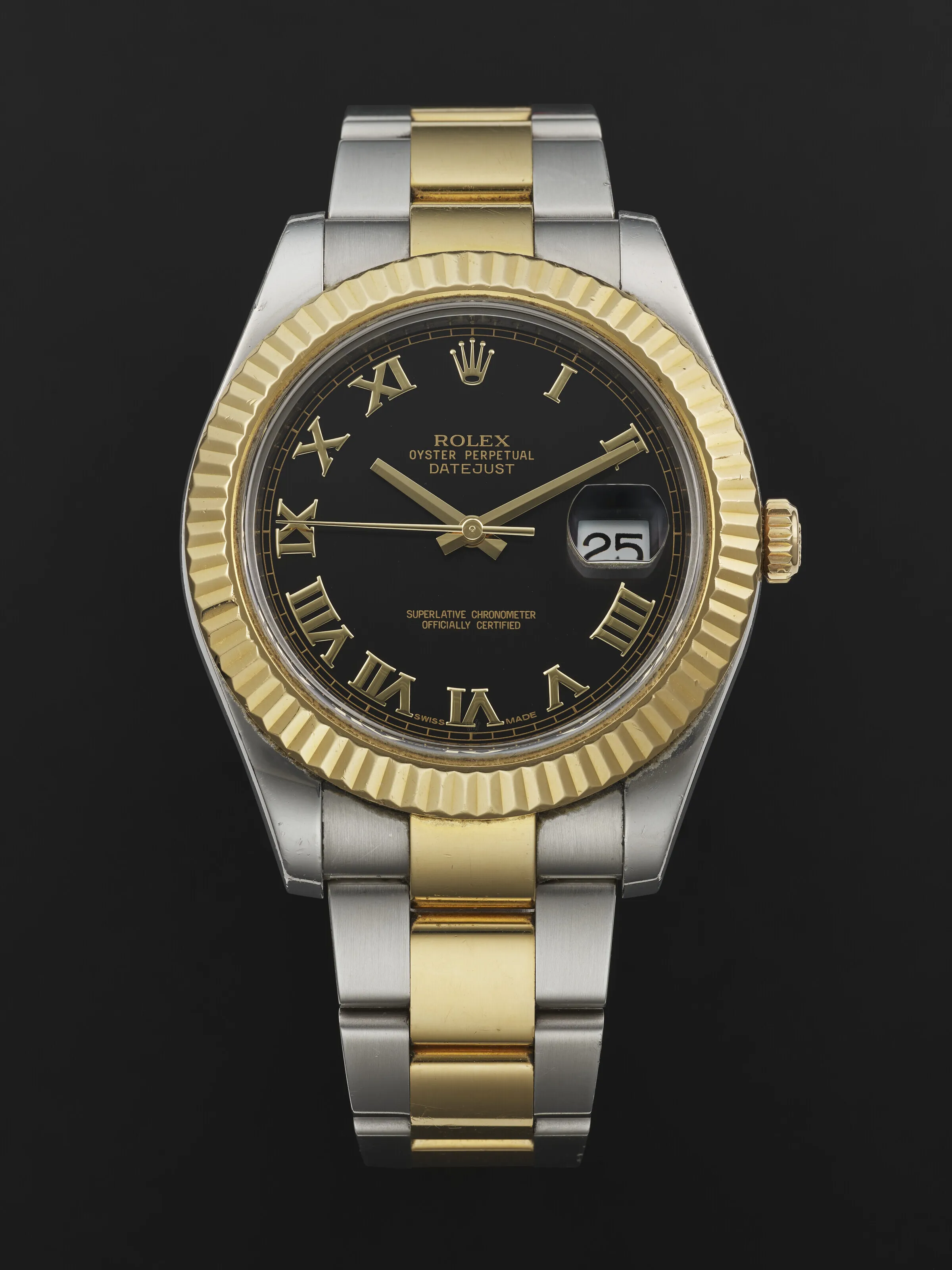 Rolex Datejust II 116333 41mm Yellow gold and Stainless steel Black