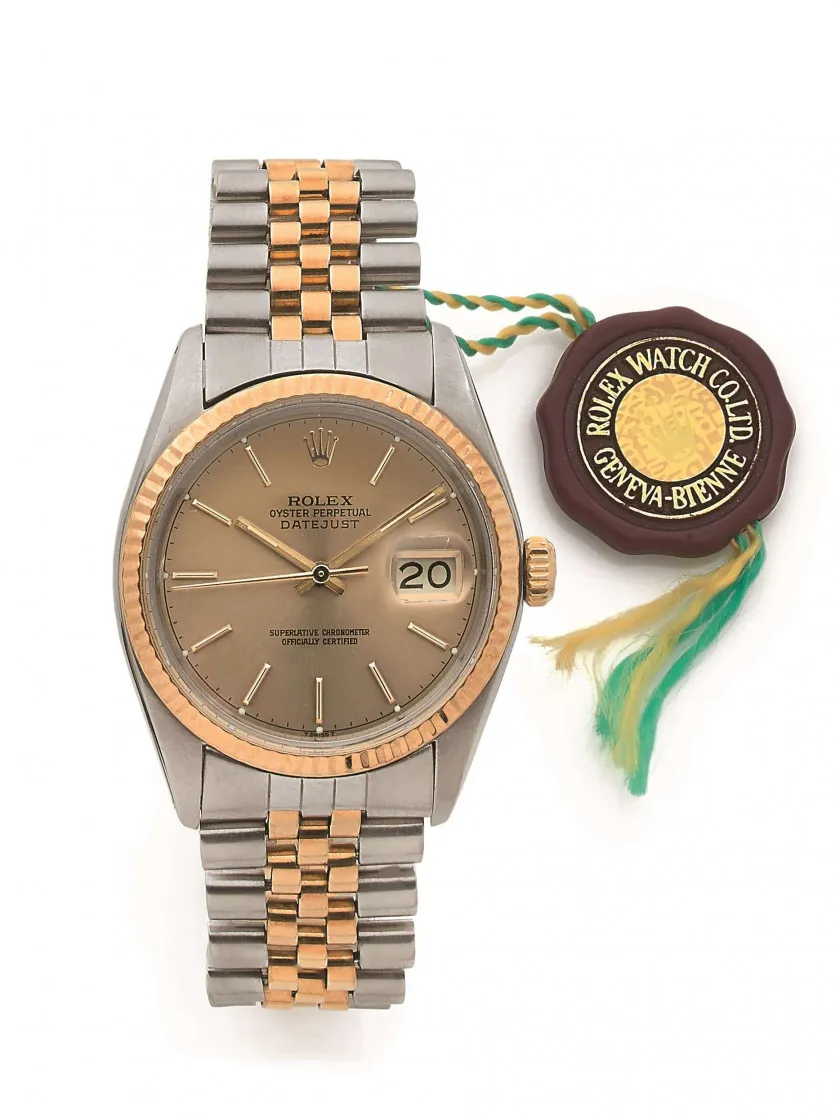 Rolex Datejust 16013 F 36mm Yellow gold and stainless steel Champagne