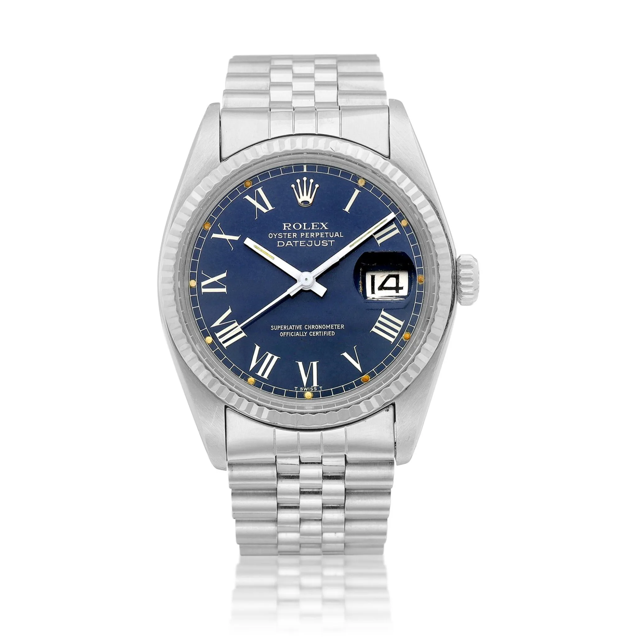 Rolex Datejust 36 16014 36mm Yellow gold and stainless steel Blue