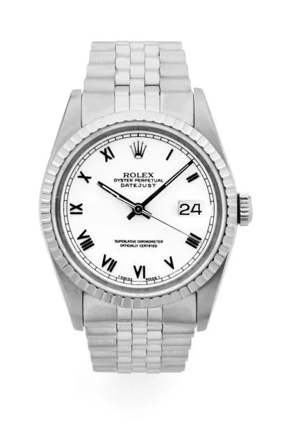 Rolex Datejust 36 16220 35mm Stainless steel White