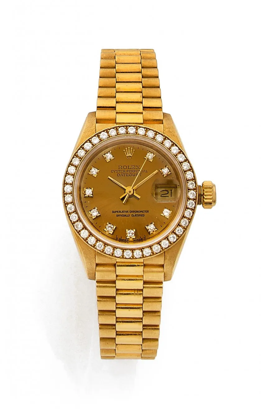 Rolex Lady-Datejust 69138 27mm Yellow gold Champagne