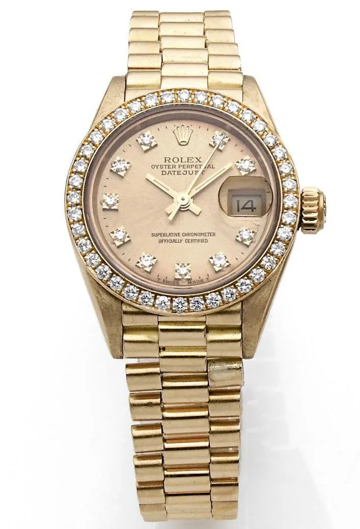 Rolex Lady-Datejust 69138 26mm Yellow gold Champagne