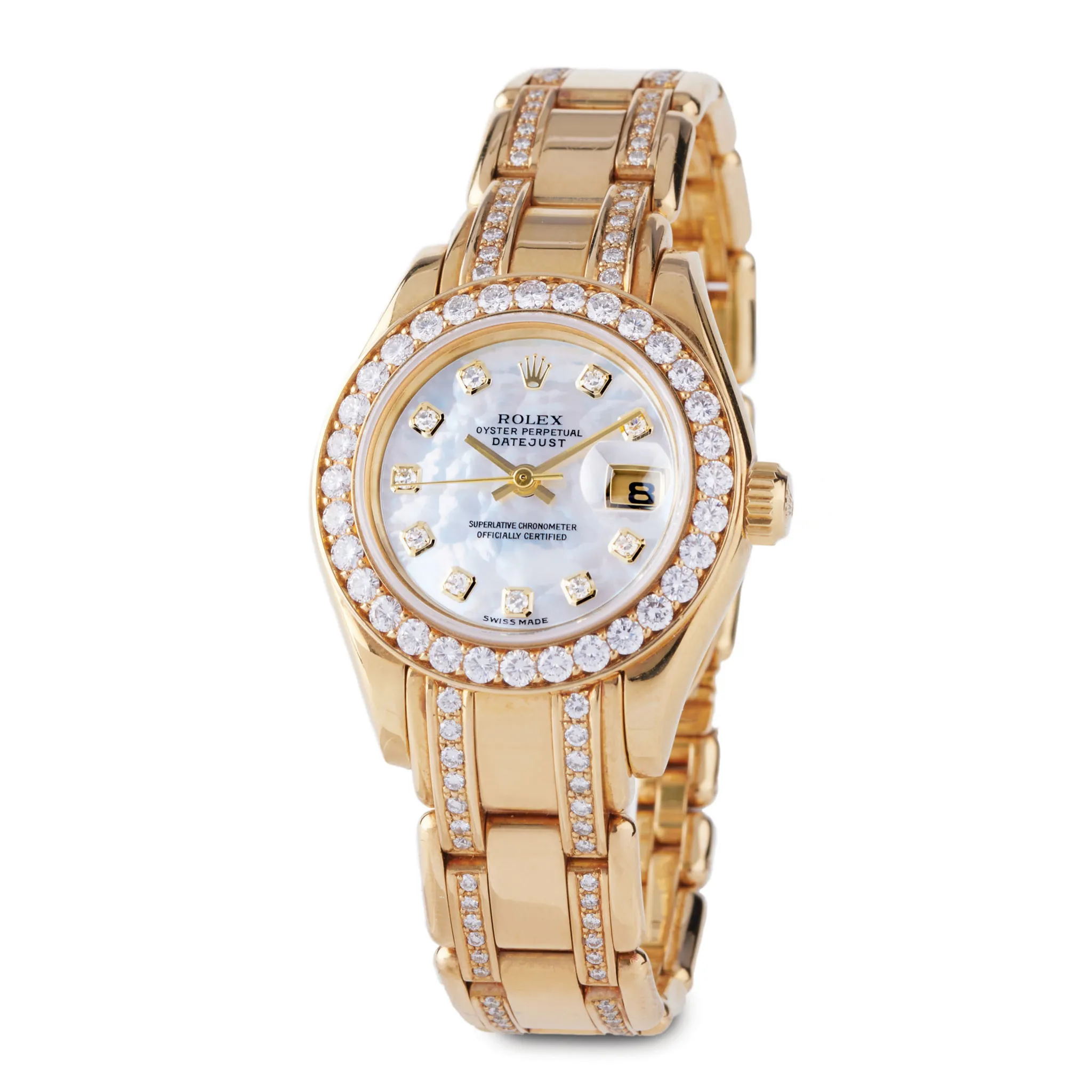 Rolex Pearlmaster 69298 29mm Yellow gold Silver