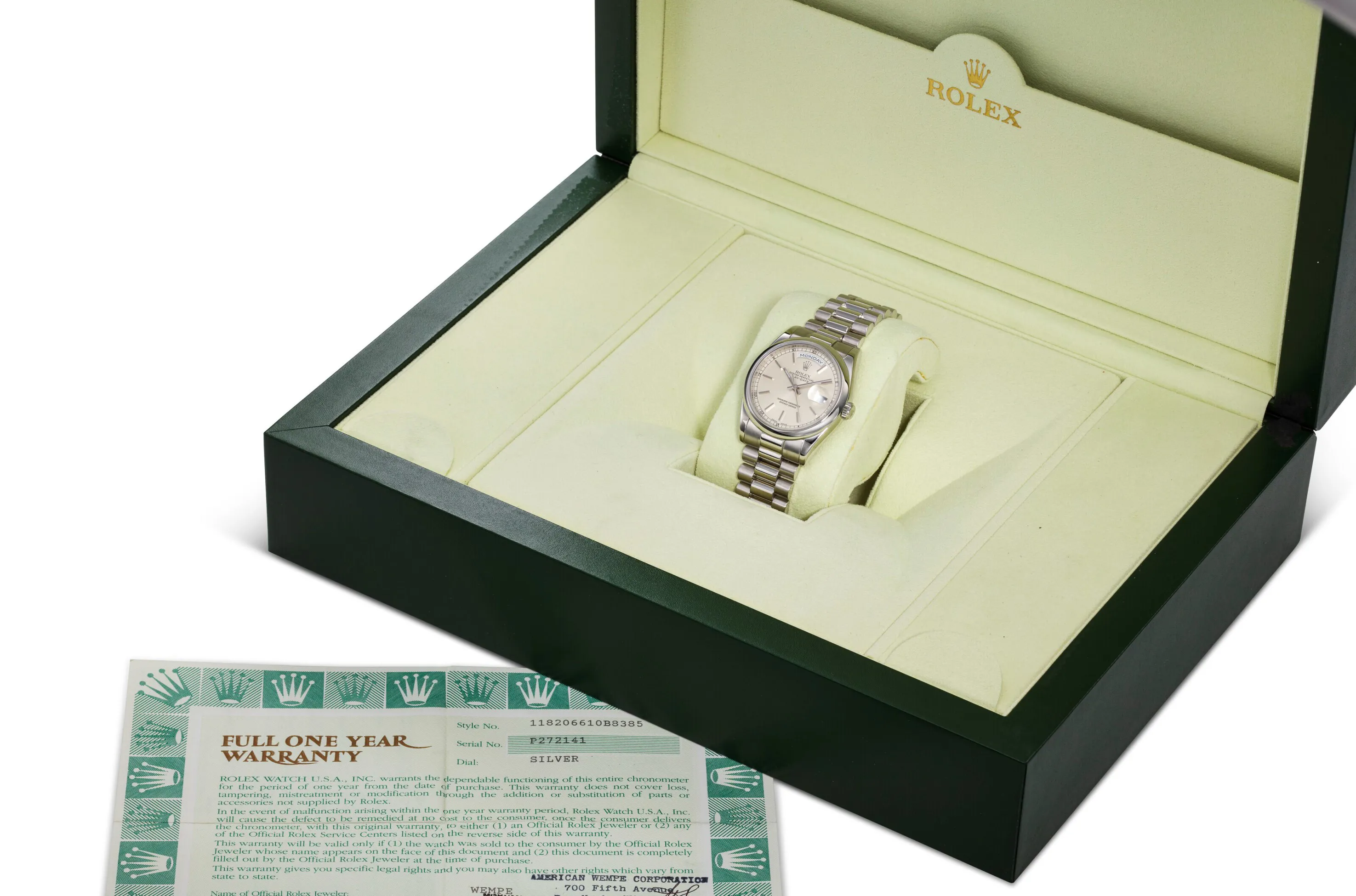 Rolex Day-Date 36 118206 36mm Platinum Silver 3