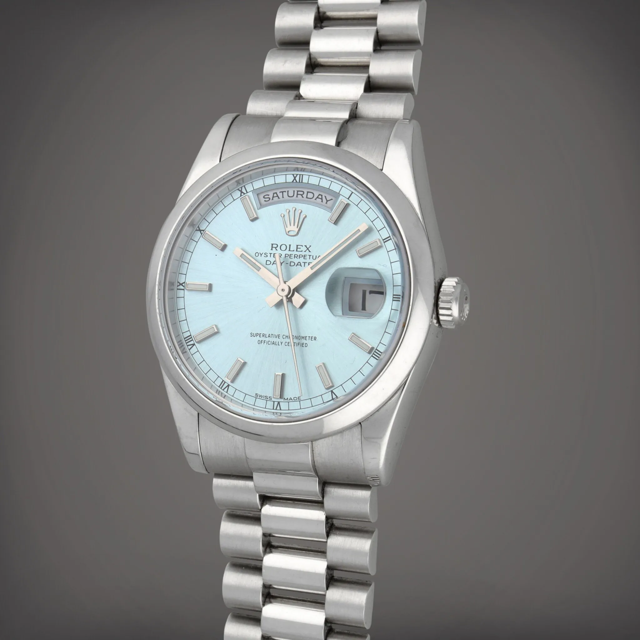 Rolex Day-Date 36 118206 36mm Platinum Blue 1