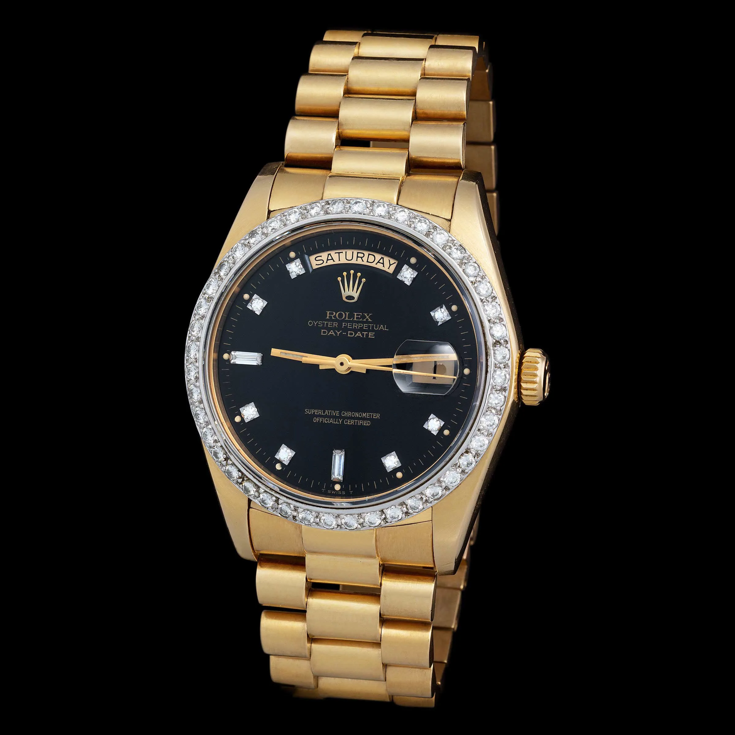 Rolex Day-Date 36 18048 36mm Yellow gold Black