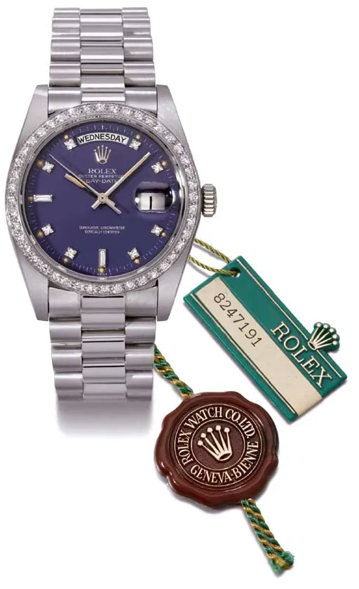 Rolex Day-Date 36 18049 36mm White gold Blue