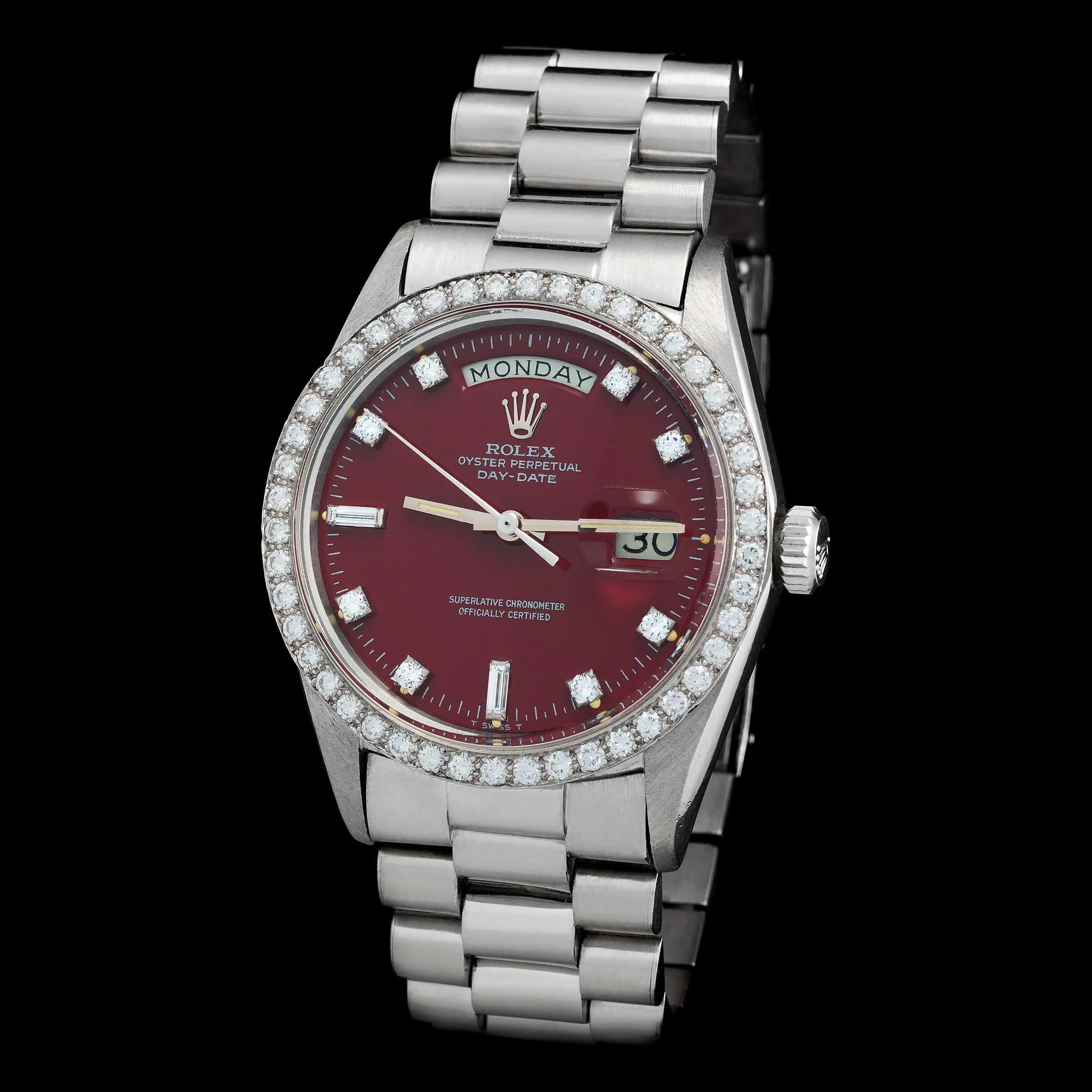 Rolex Day-Date 36 1804 36mm Platinum Burgundy