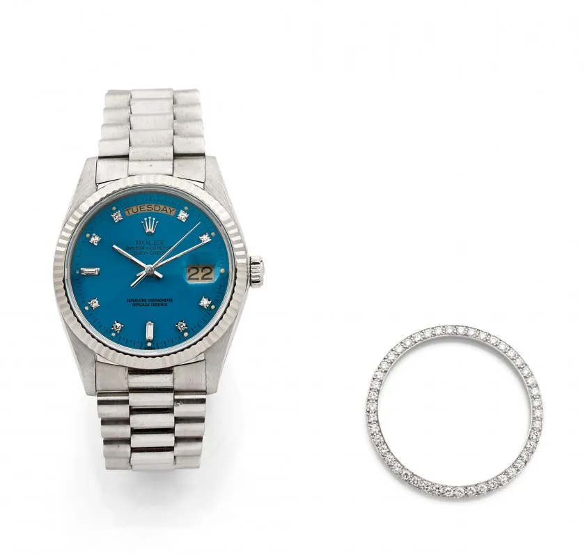 Rolex Day-Date 36 18049 36mm White gold Turquoise