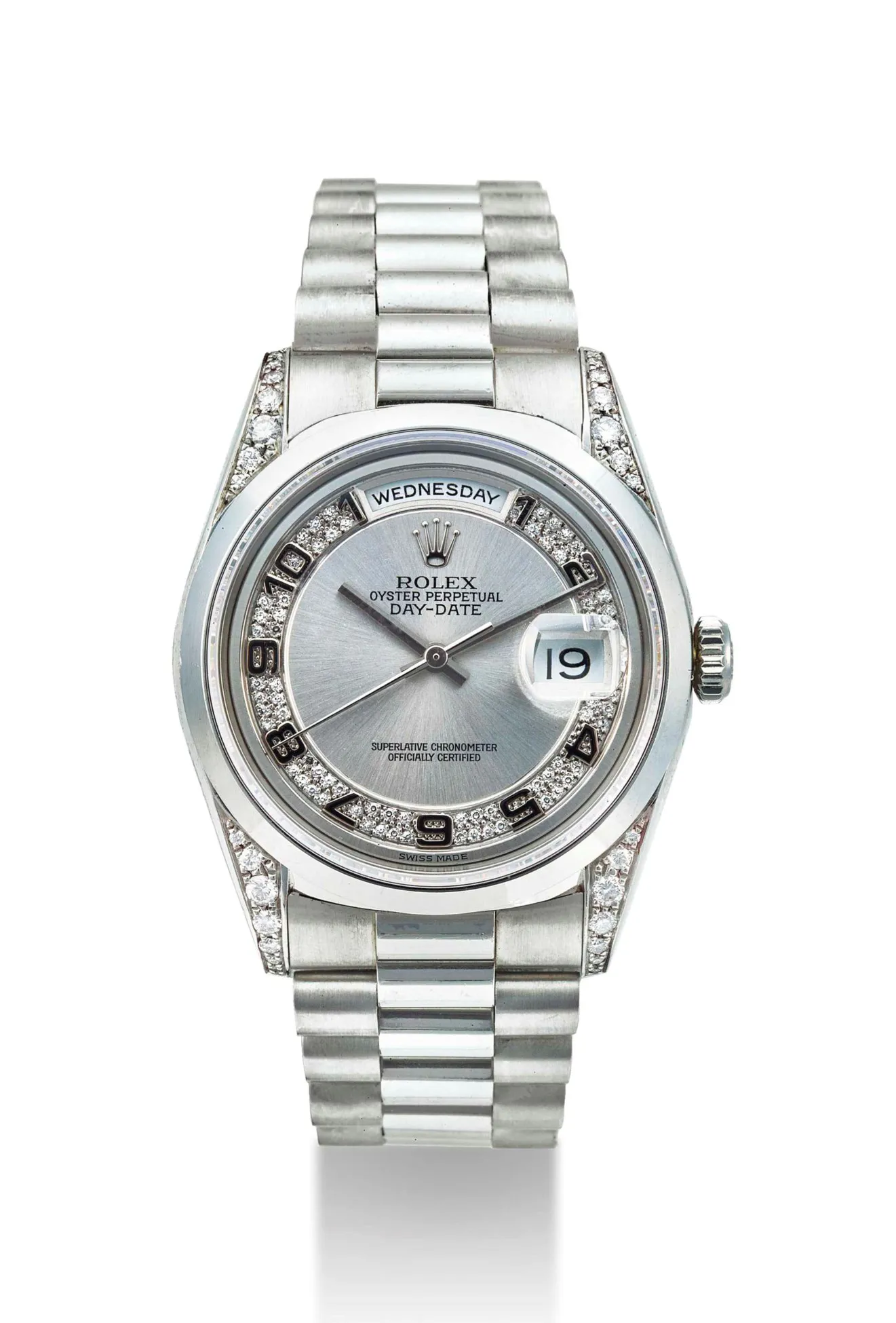 Rolex Day-Date 36 18296 36mm Platinum Diamond