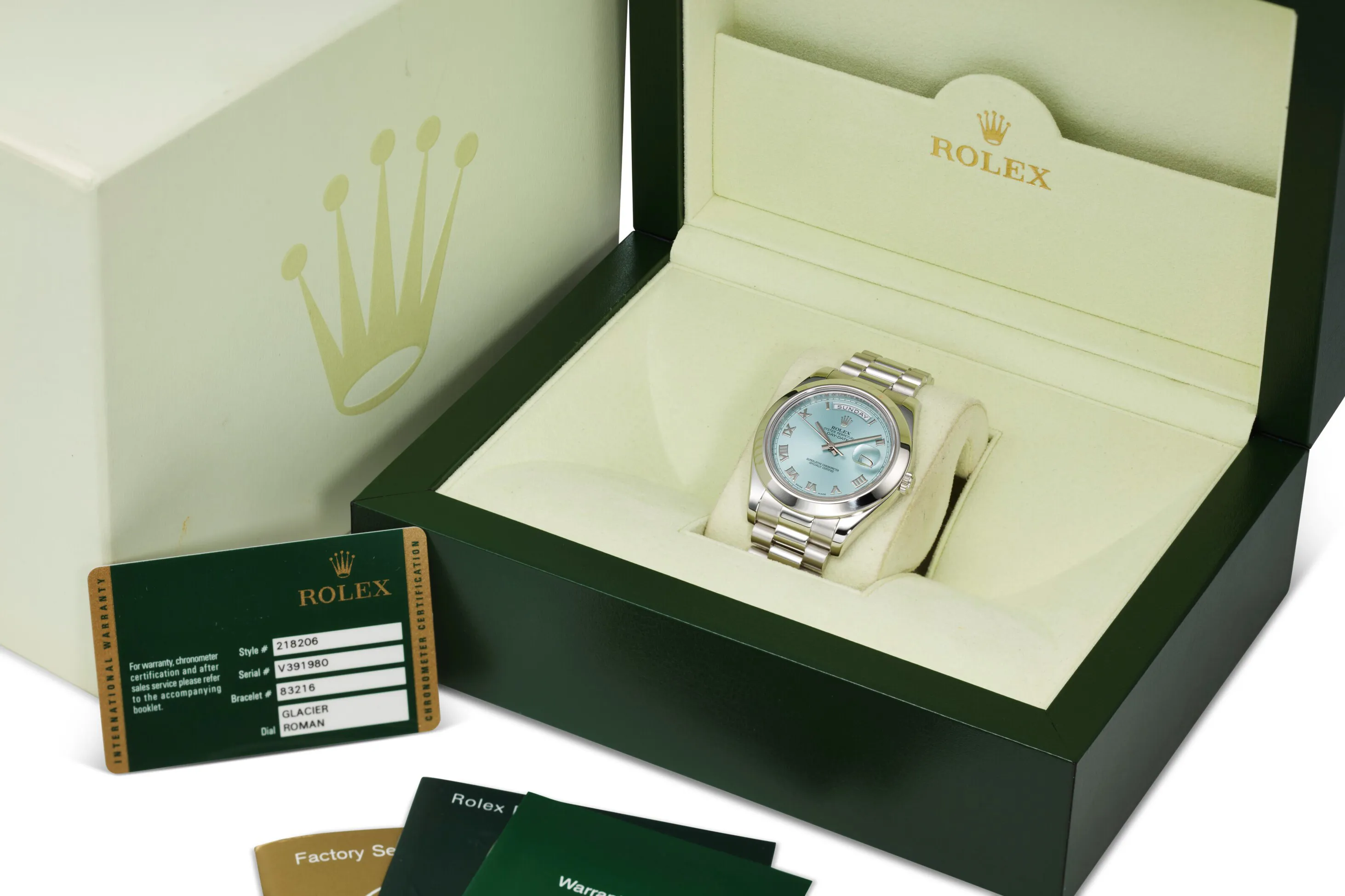 Rolex Day-Date II 218206 41mm Platinum Blue 3