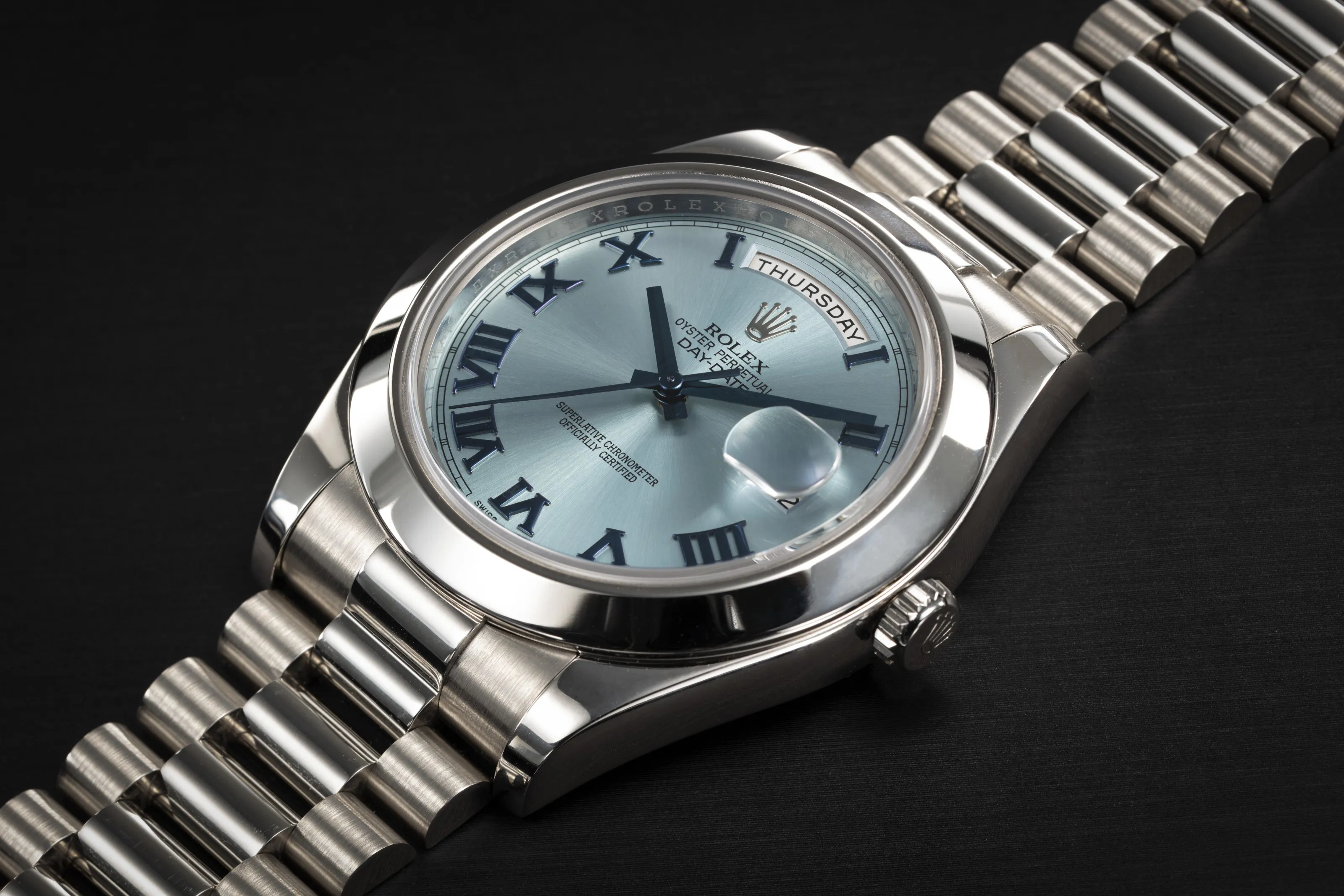 Rolex Day-Date II 218206 41mm Platinum Blue