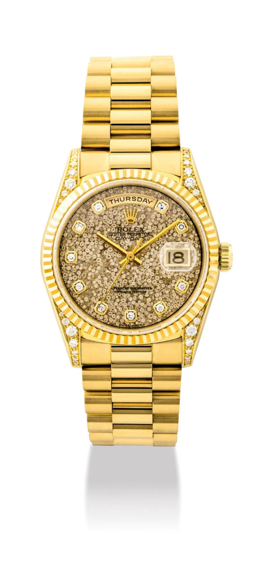 Rolex Day-Date 36 18338 36mm Yellow gold Fossil Hard Stone