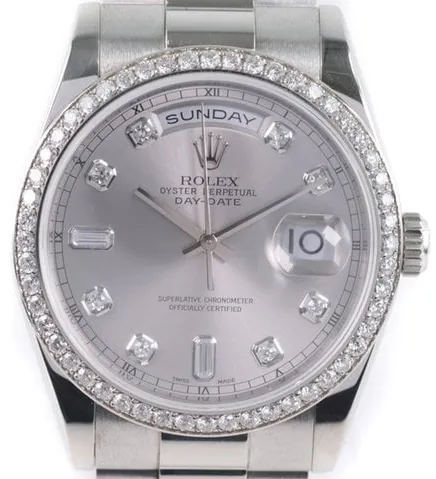 Rolex Day-Date 36 118346 Platinum Silver