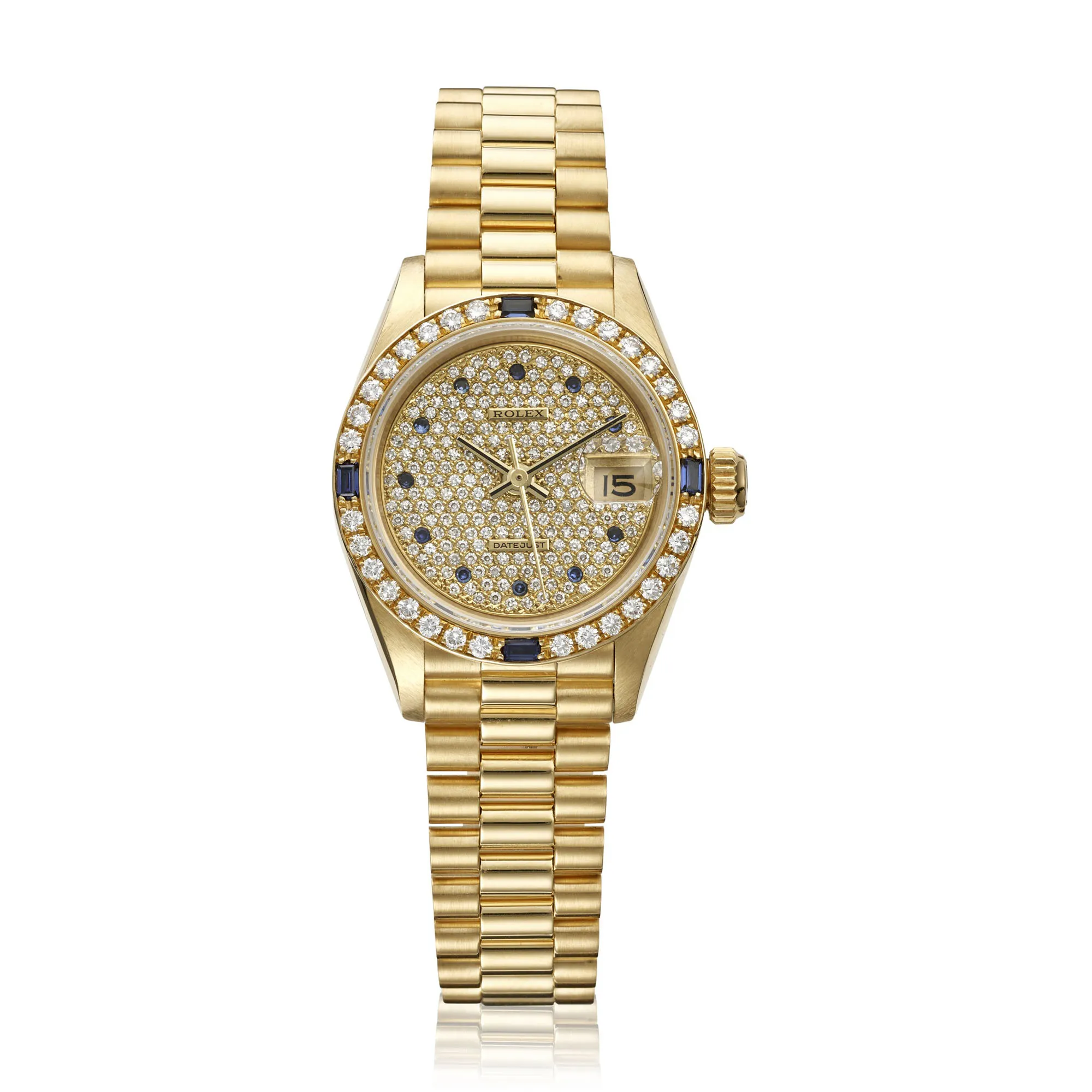 Rolex Lady-Datejust 69088 26mm Yellow gold and diamonds Diamond and sapphire-set