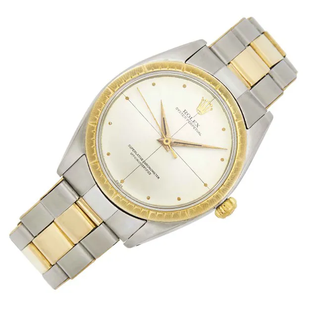 Rolex Oyster Perpetual 34 1008 35mm Yellow gold and stainless steel Silver