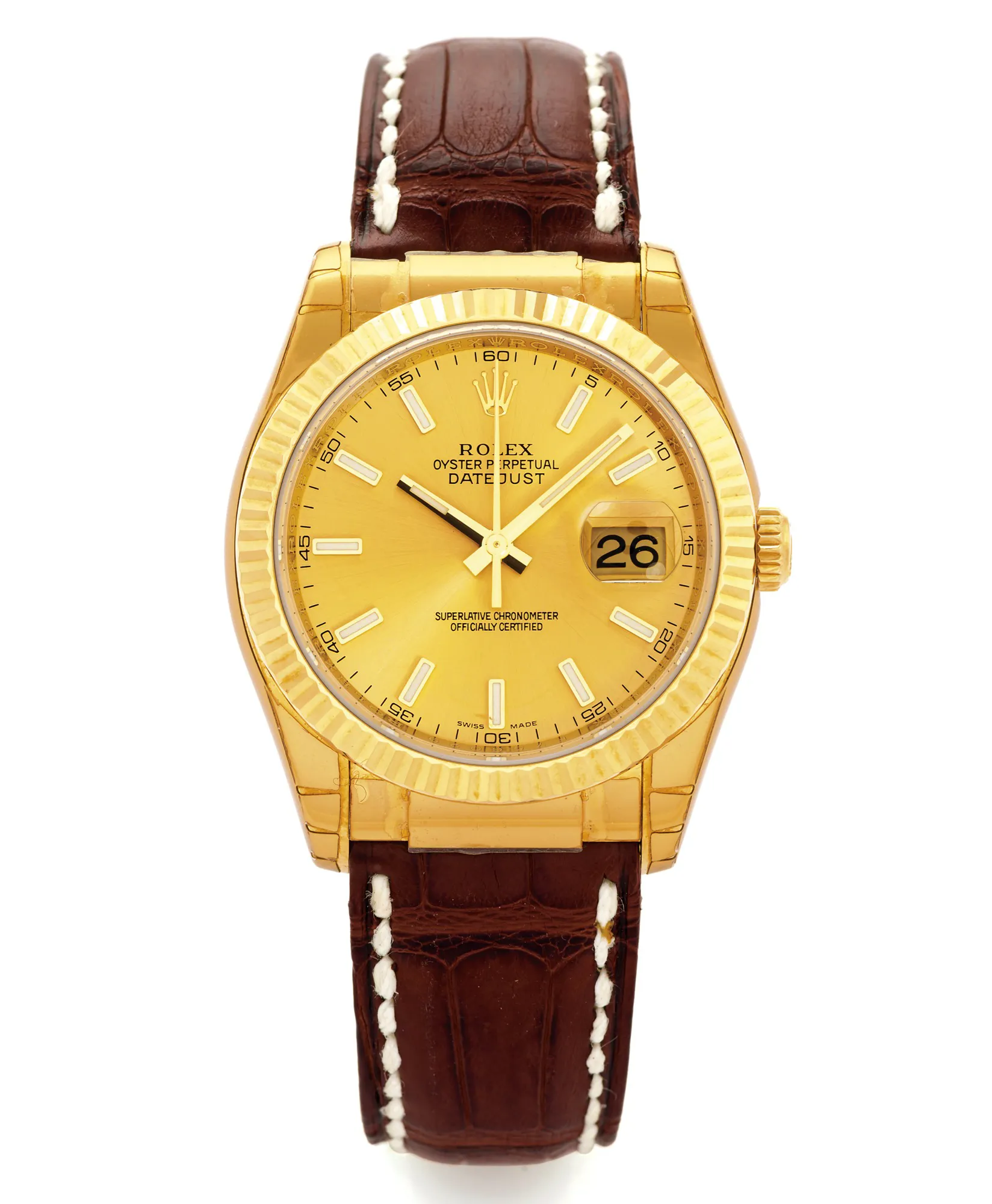 Rolex Datejust 116138 37mm Yellow gold Champagne