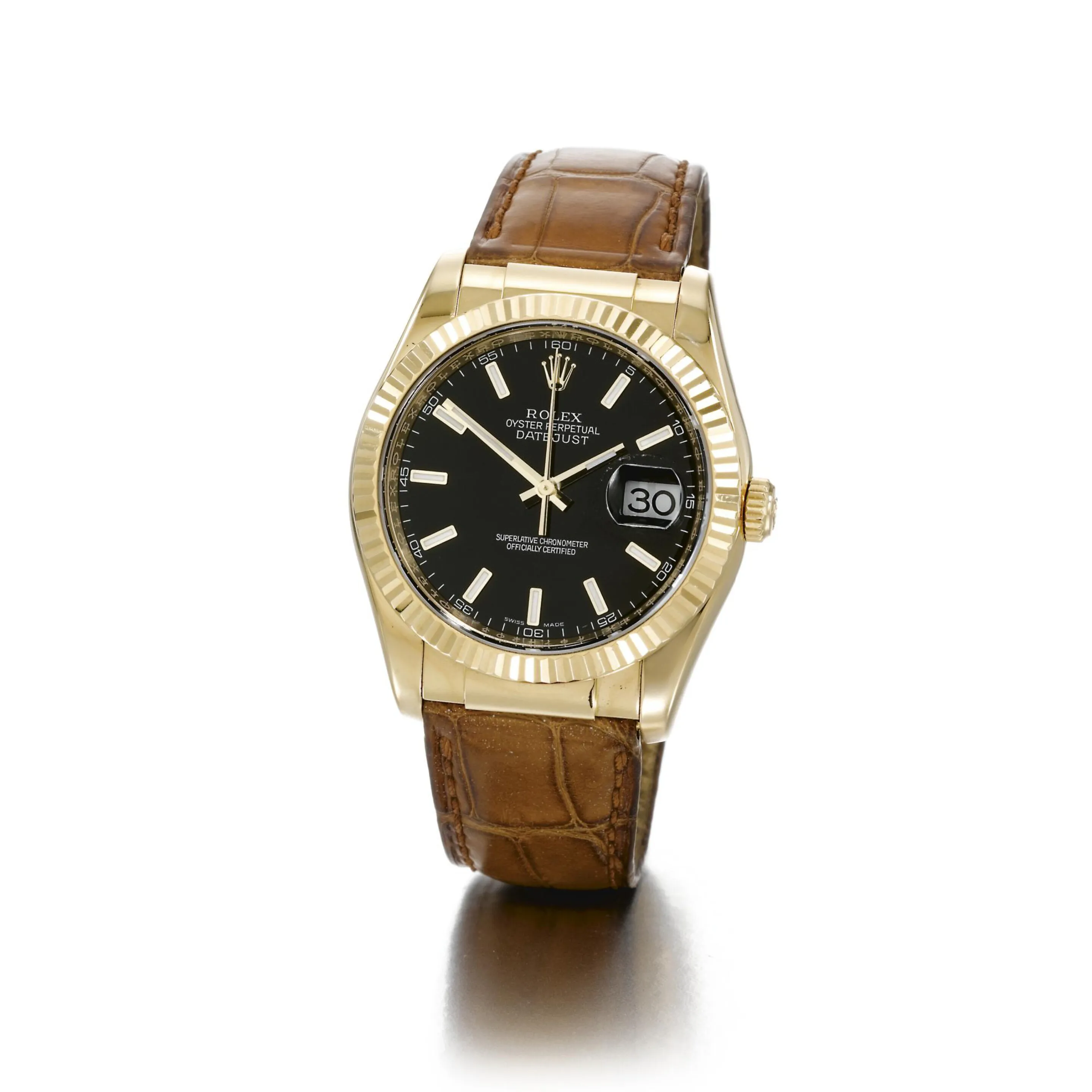 Rolex Datejust 116138 37mm Yellow gold Black