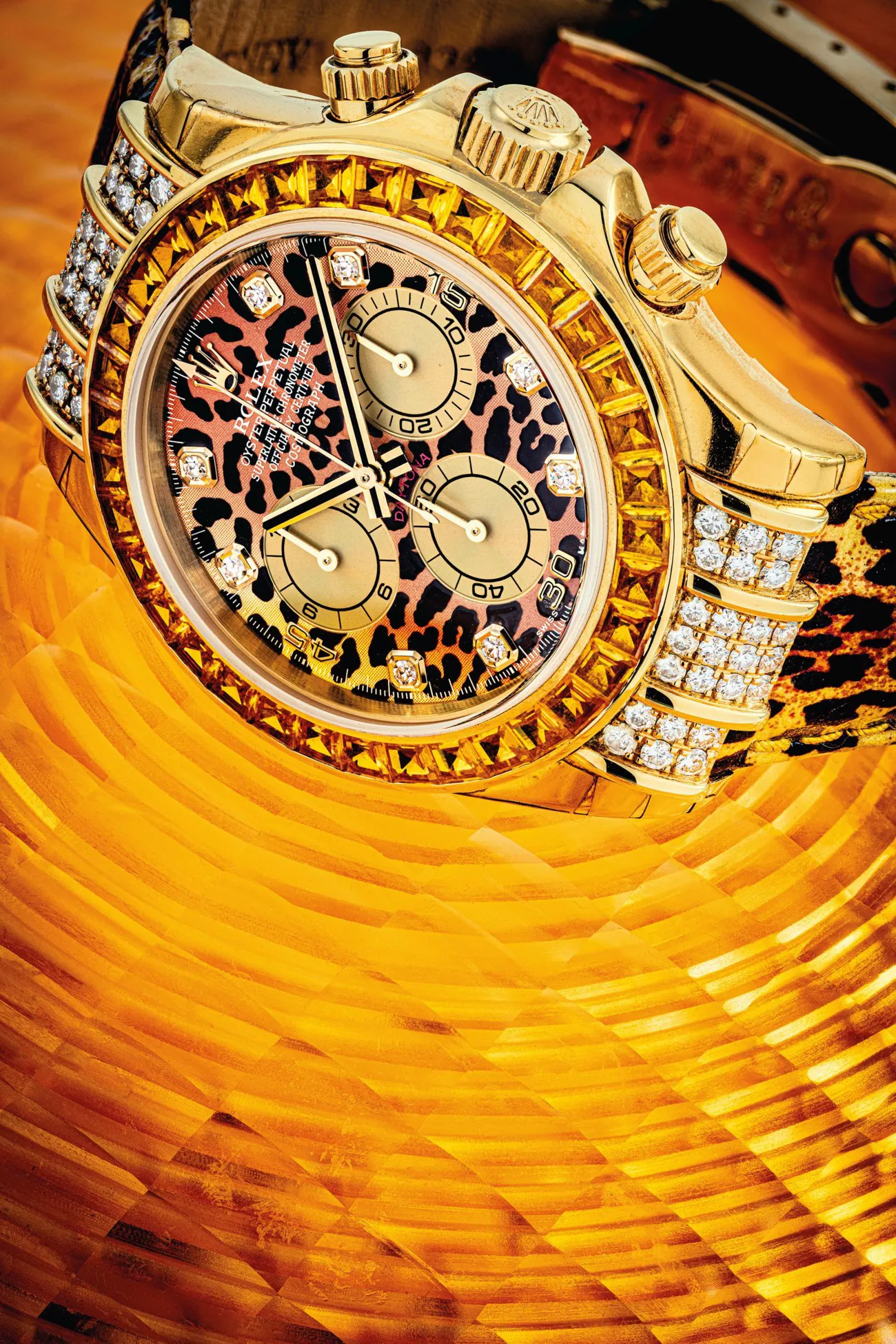 Rolex Daytona 116598 SACO 39mm Yellow gold and Diamond and Sapphire Orange