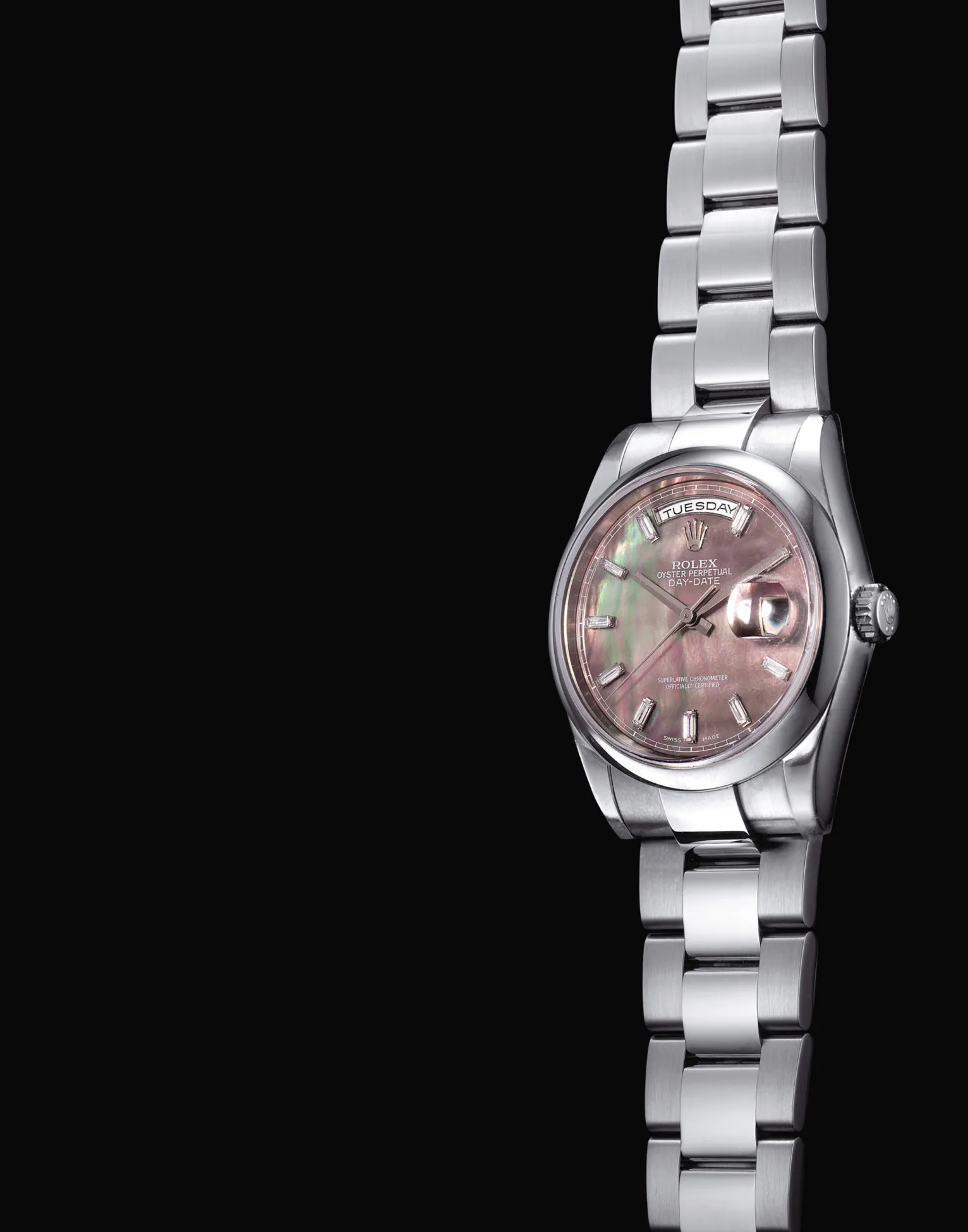 Rolex Day-Date 36 118209 36mm White gold greyish pink mother-of-pearl