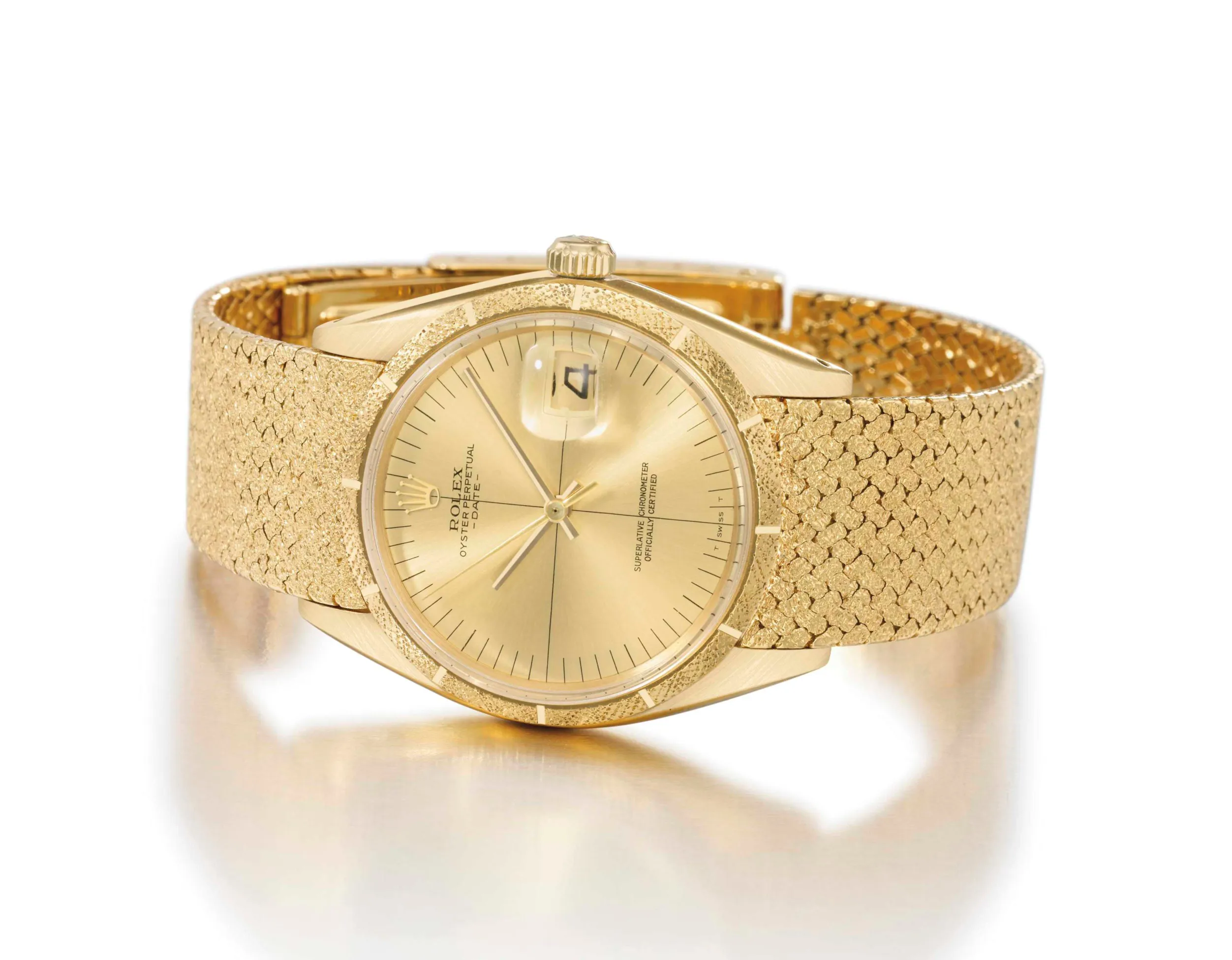 Rolex Oyster Perpetual Date 1510 34.5mm Yellow gold Champagne