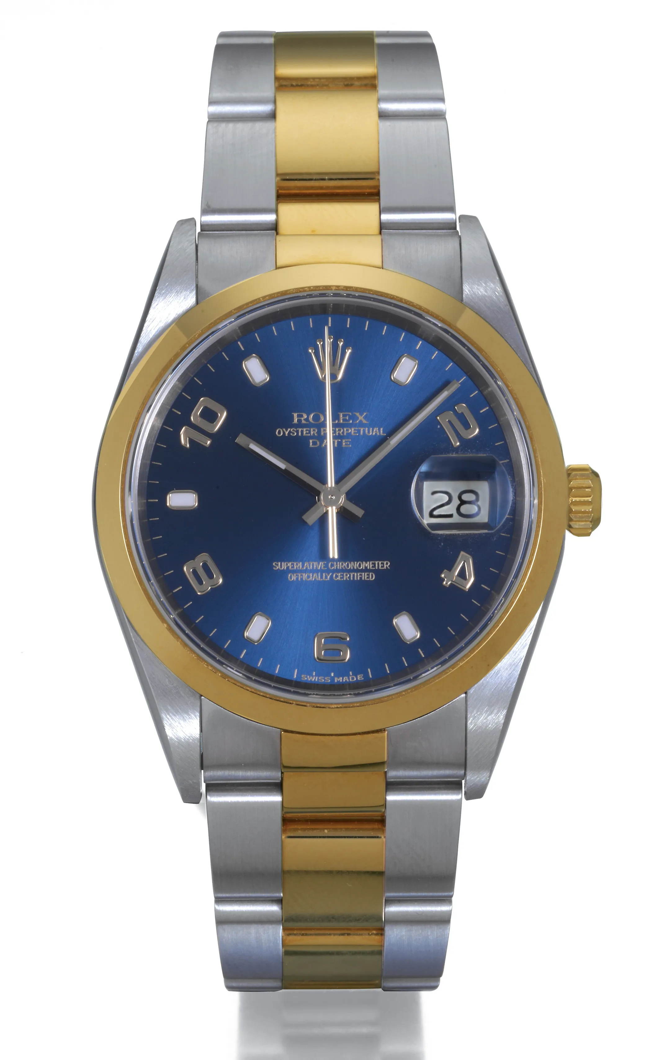 Rolex Oyster Perpetual Date 15203 35mm Yellow gold and Stainless steel Blue