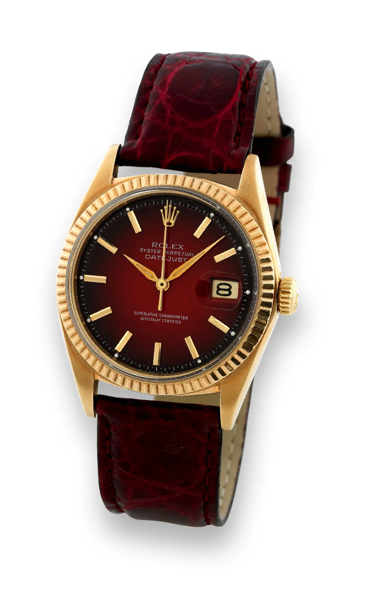 Rolex Datejust 1601 36mm Yellow gold Red