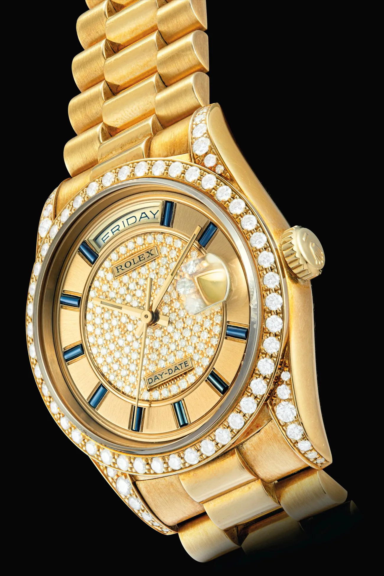 Rolex Day-Date 36 18388 36mm Yellow gold Pavé-set diamond