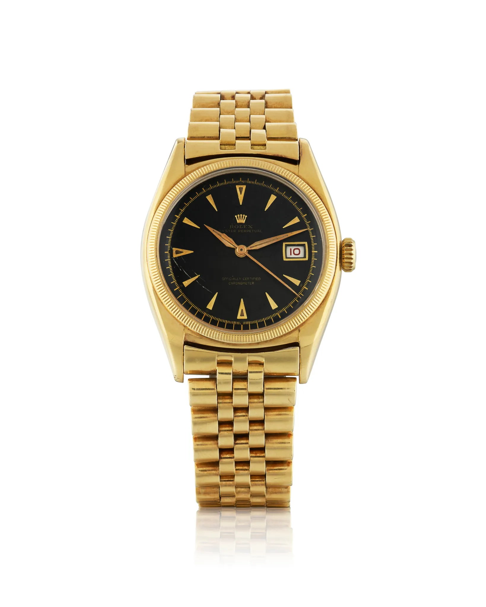 Rolex Oyster Perpetual 6075 34mm Yellow gold Black