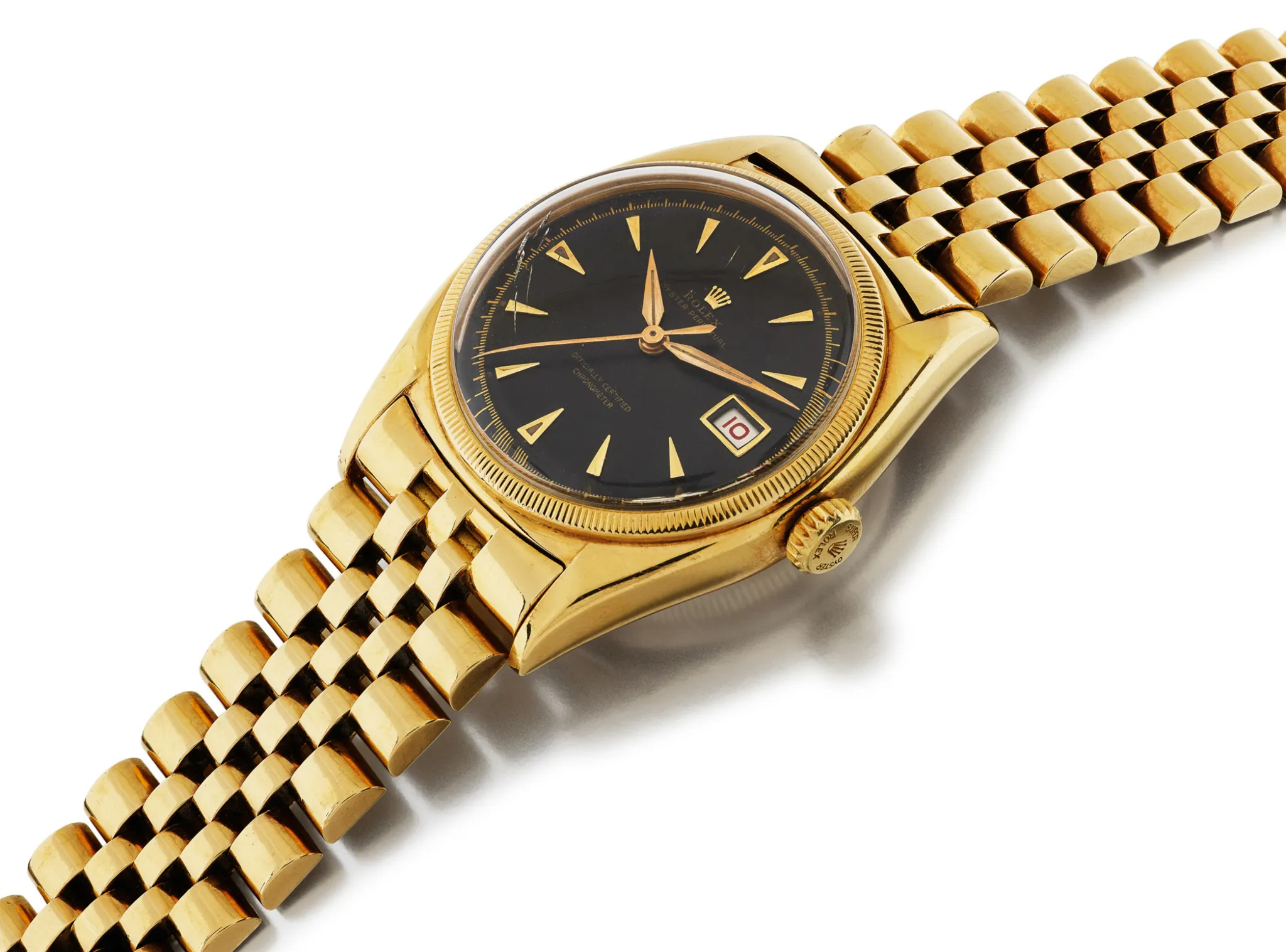 Rolex Oyster Perpetual 6075 34mm Yellow gold Black 1