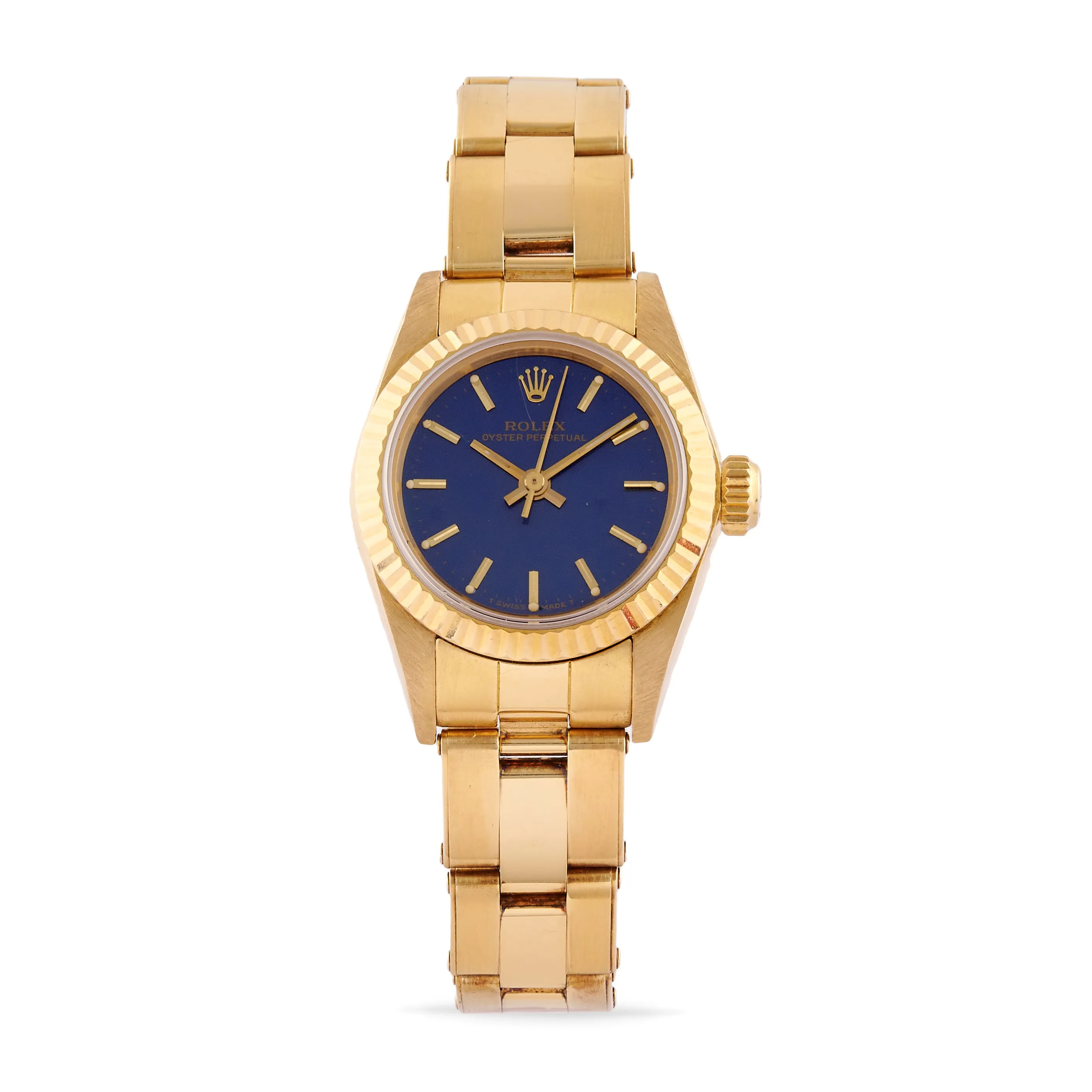 Rolex Oyster Perpetual 26 67198 26mm Yellow gold Blue