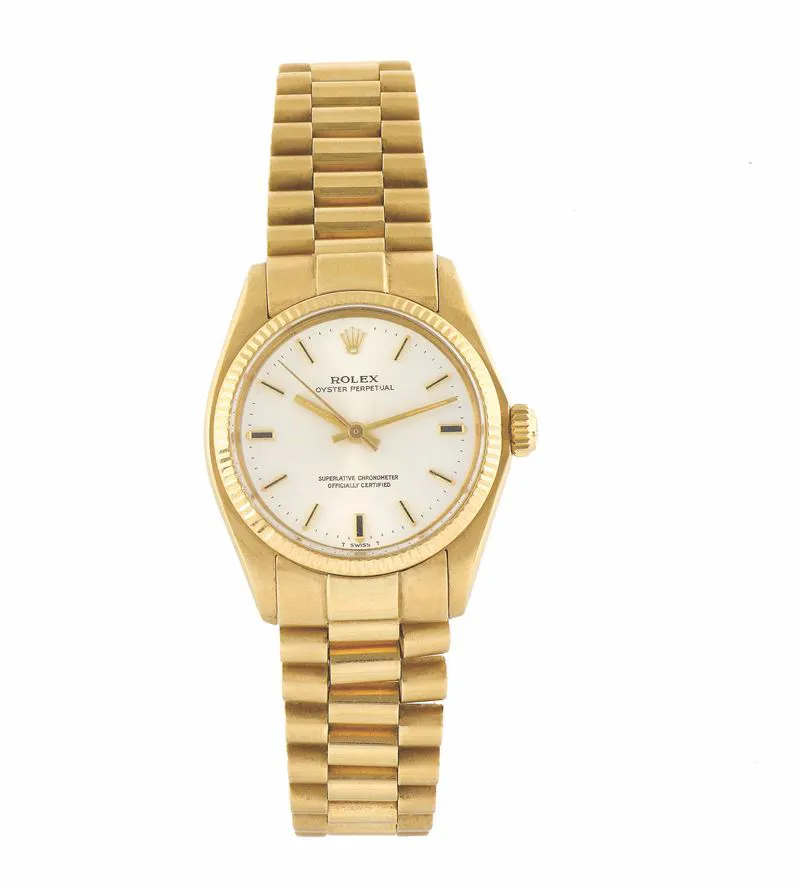 Rolex Oyster Perpetual 31 6751 31mm Yellow gold Silver