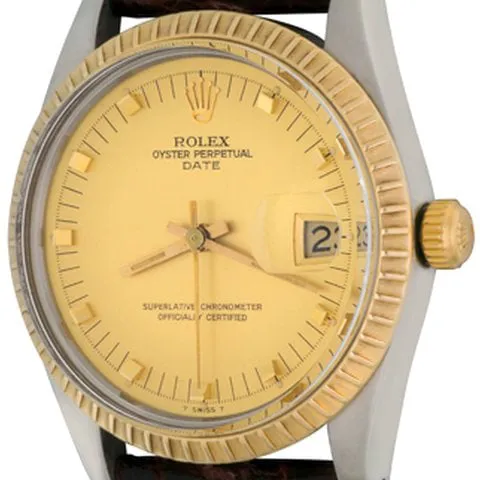 Rolex Oyster Perpetual Date 1505 34mm Steel Champagne