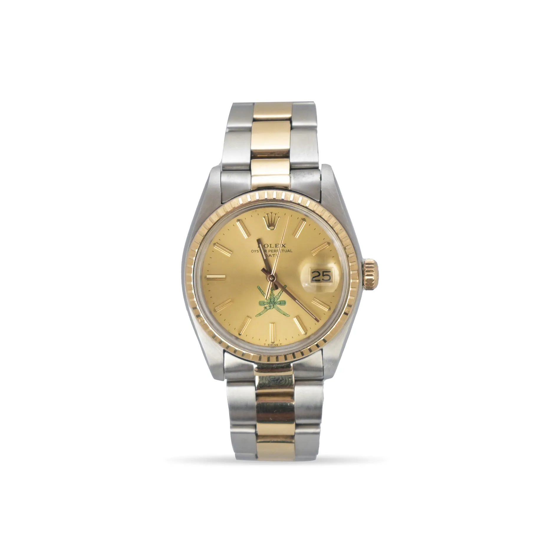 Rolex Oyster Perpetual Date 1505 34mm Yellow gold and Stainless steel Champagne