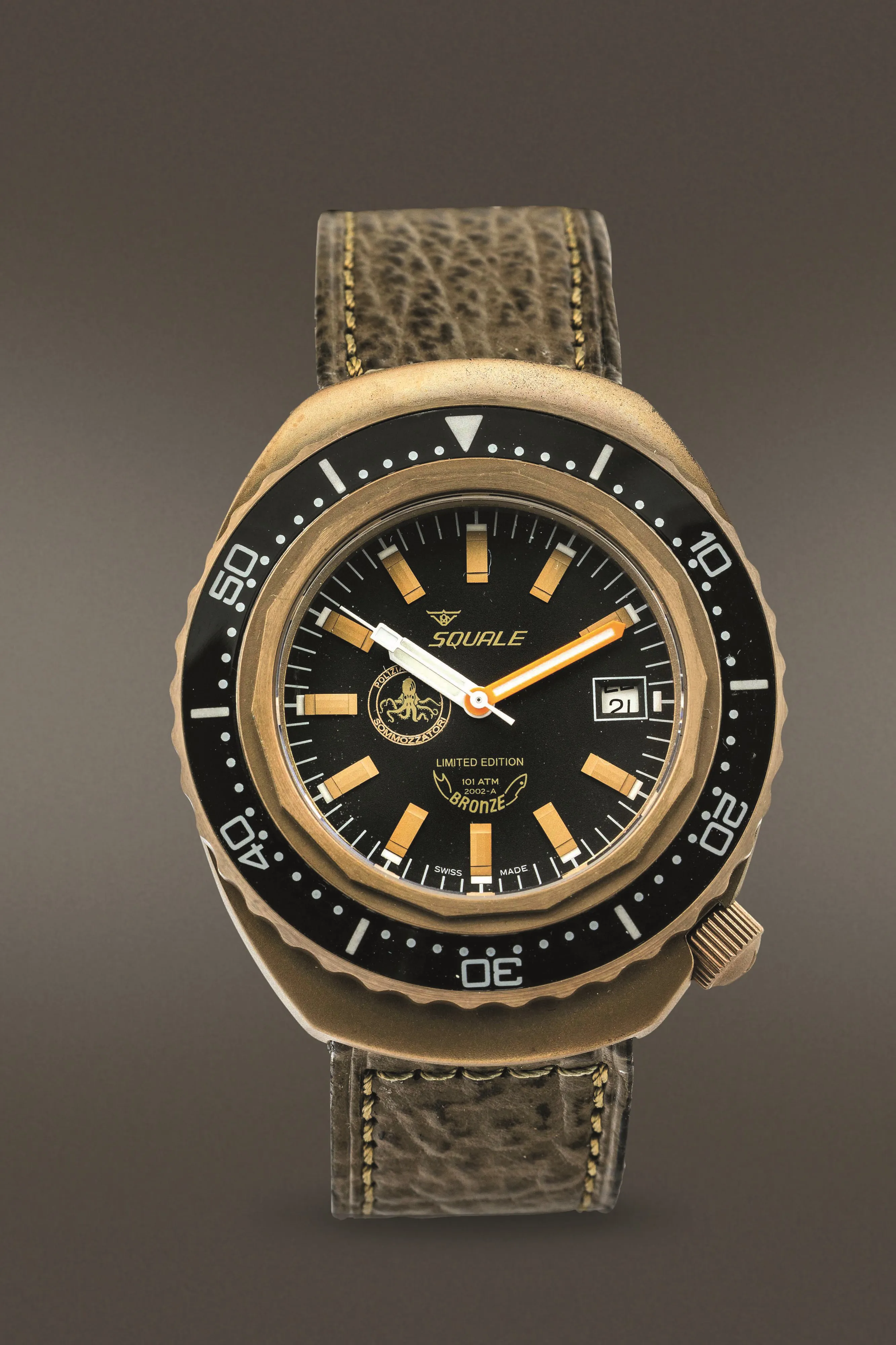 Squale 2002 53mm Bronze and Stainless steel Black