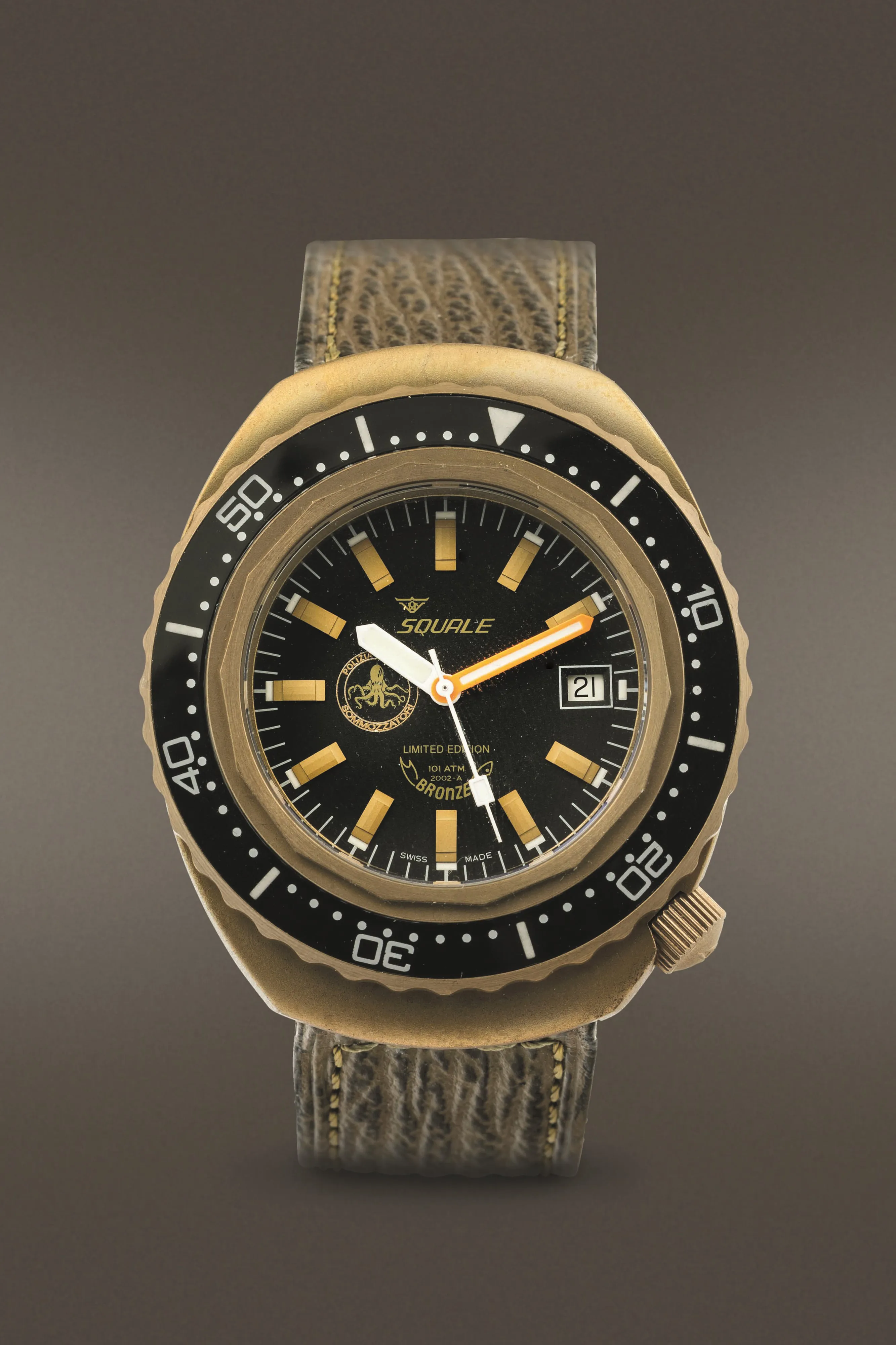 Squale 2002 53mm Bronze and Stainless steel Black